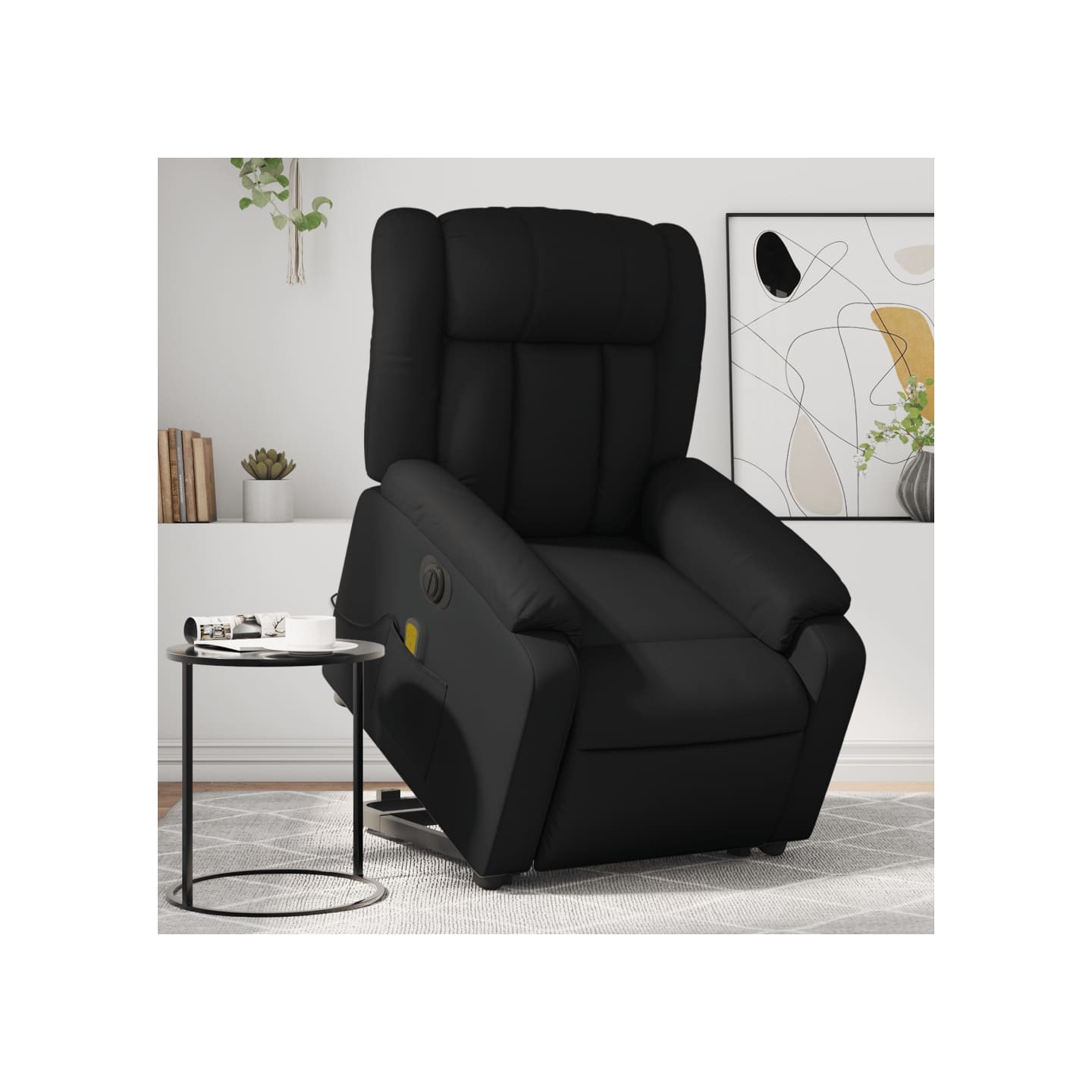 Fauteuil inclinable de massage électrique noir similicuir