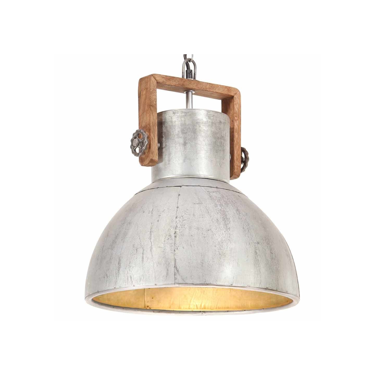 Lampe suspendue industrielle 25 W Argenté Rond 40 cm E27