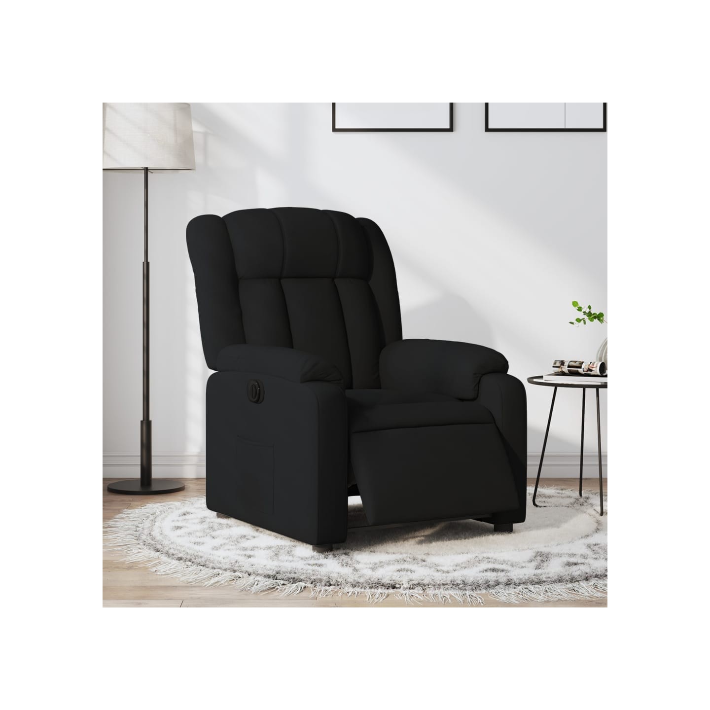 Fauteuil inclinable électrique Noir Tissu