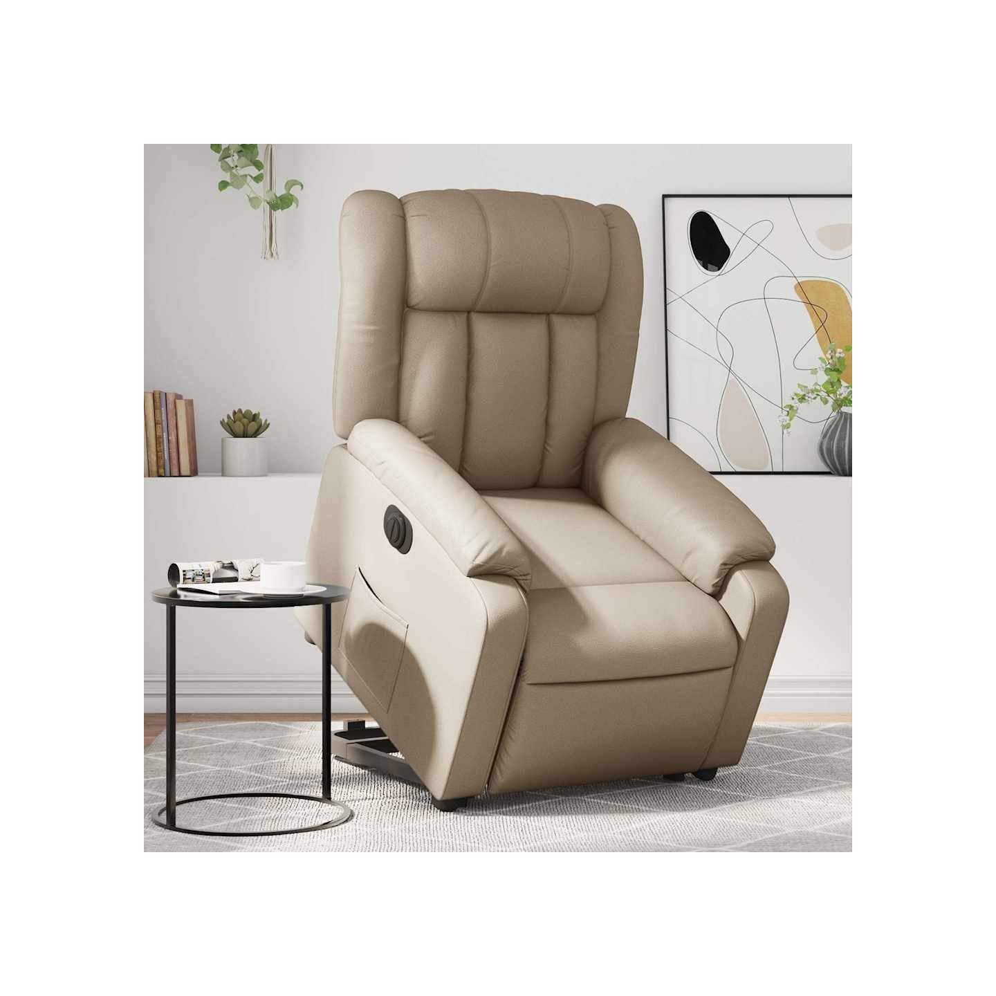 Fauteuil inclinable électrique cappuccino similicuir