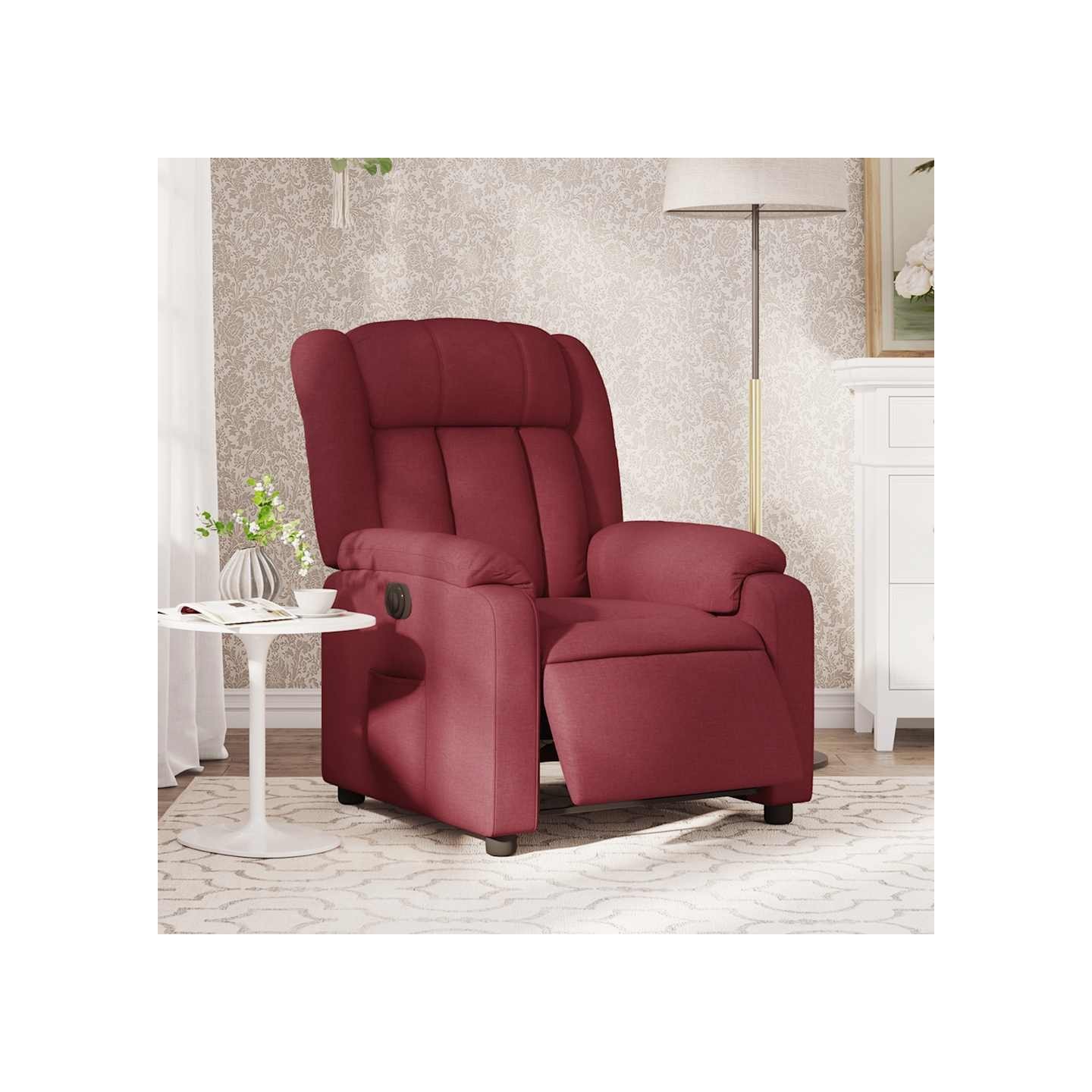 Fauteuil inclinable électrique Rouge bordeaux Tissu