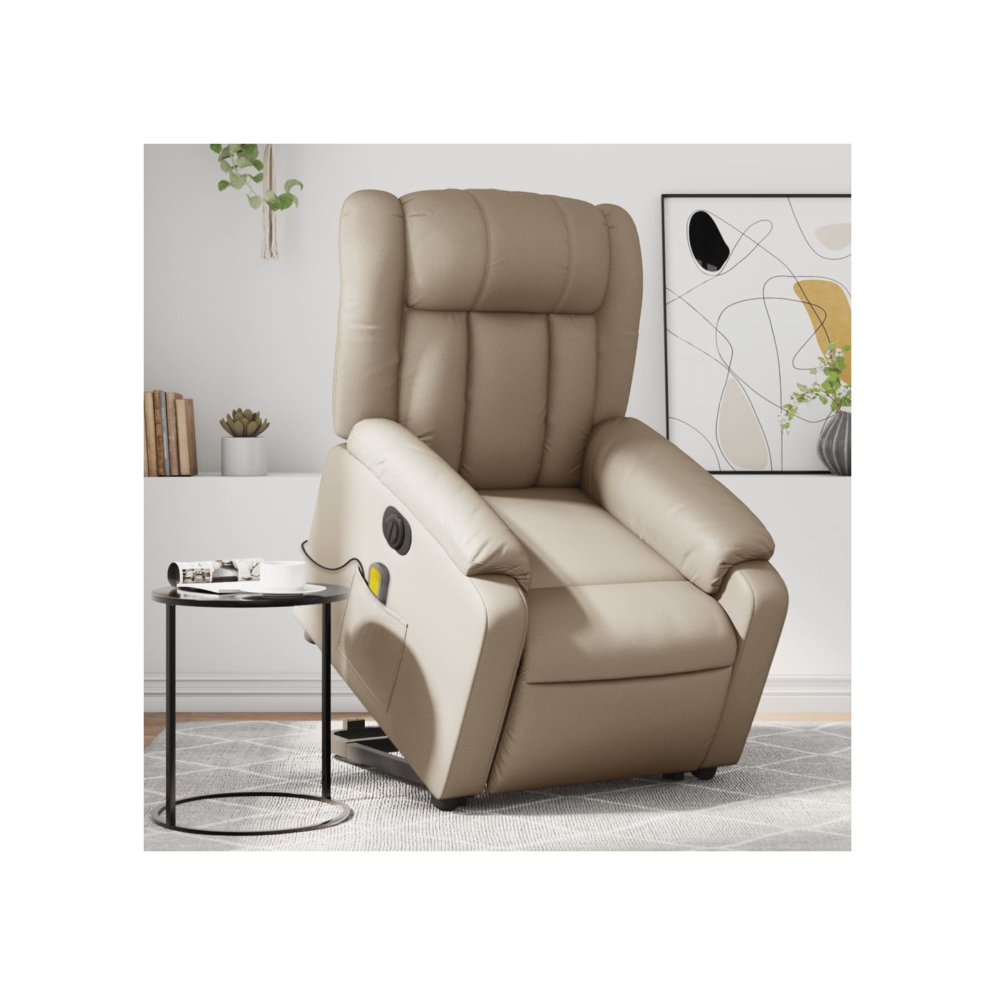 Fauteuil inclinable de massage électrique cappuccino similicuir