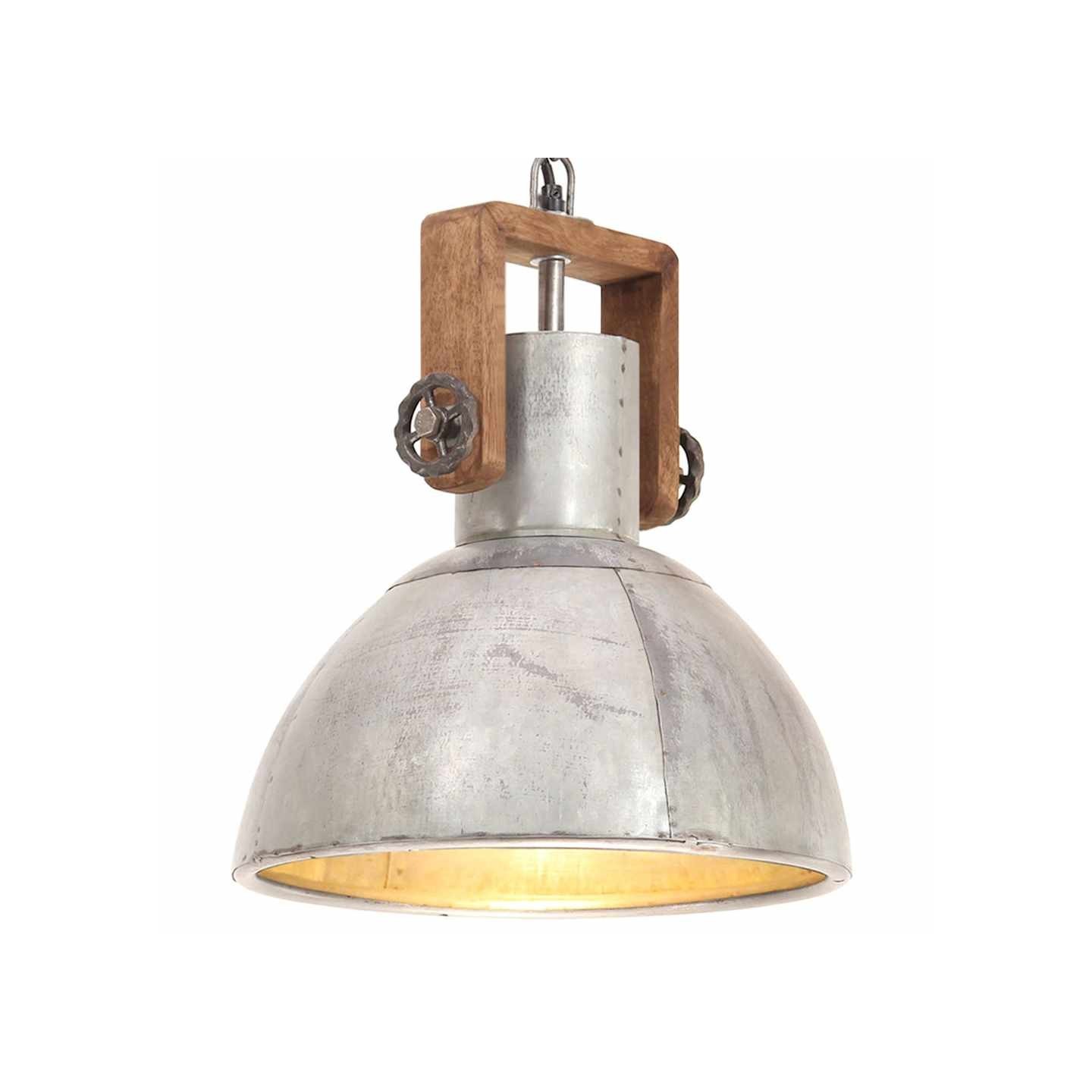 Lampe suspendue industrielle 25 W Argenté Rond 30 cm E27
