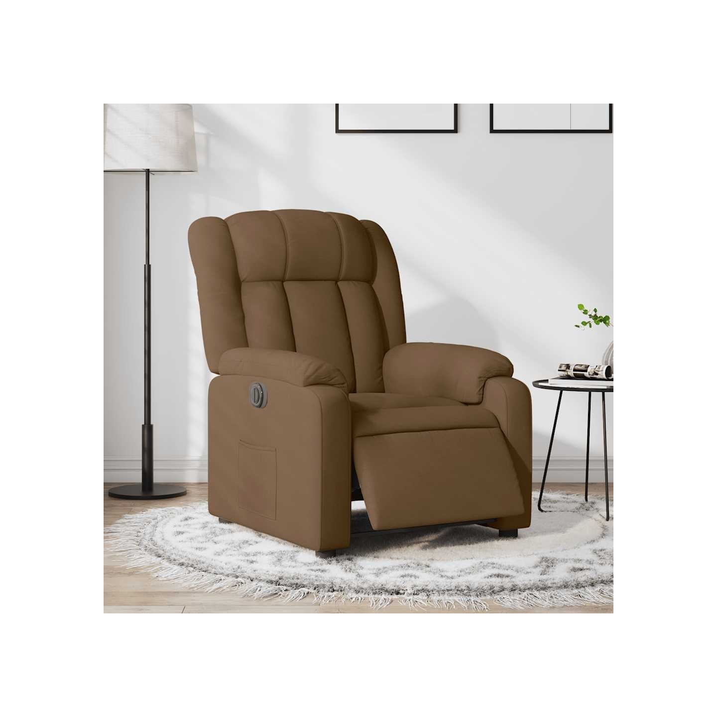 Fauteuil inclinable électrique Marron Tissu