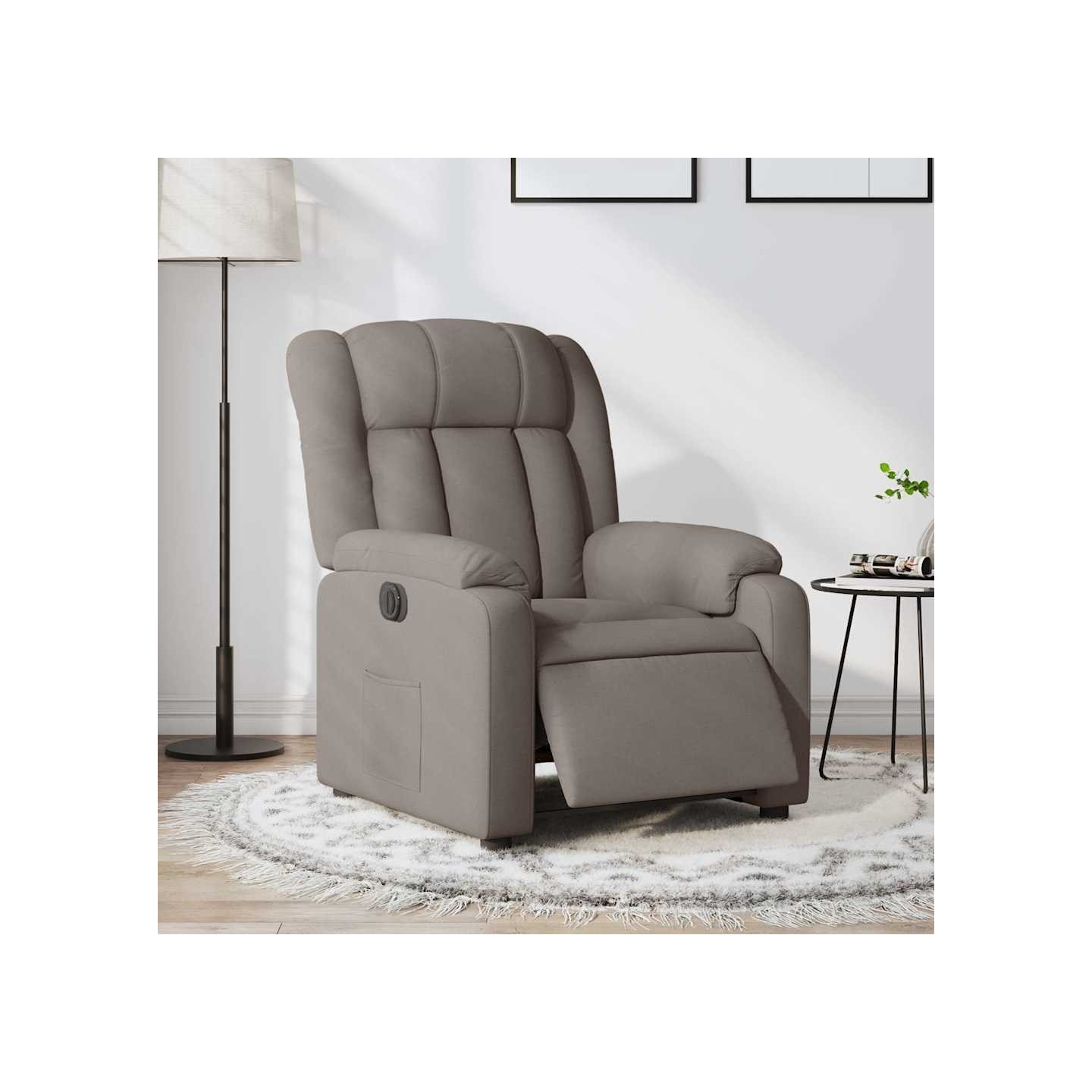 Fauteuil inclinable électrique Taupe Tissu