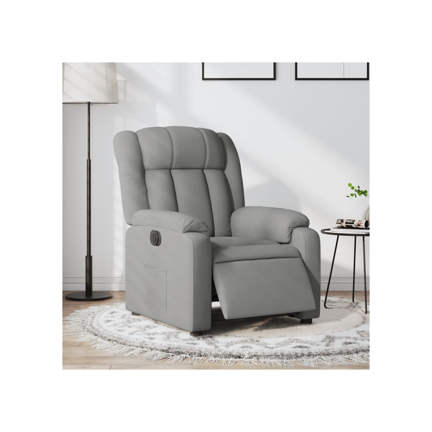 Fauteuil inclinable électrique Gris clair Tissu