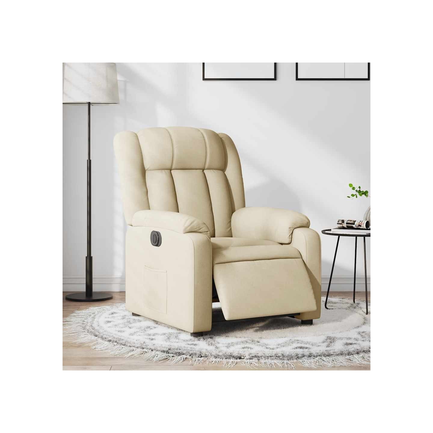 Fauteuil inclinable électrique Crème Tissu