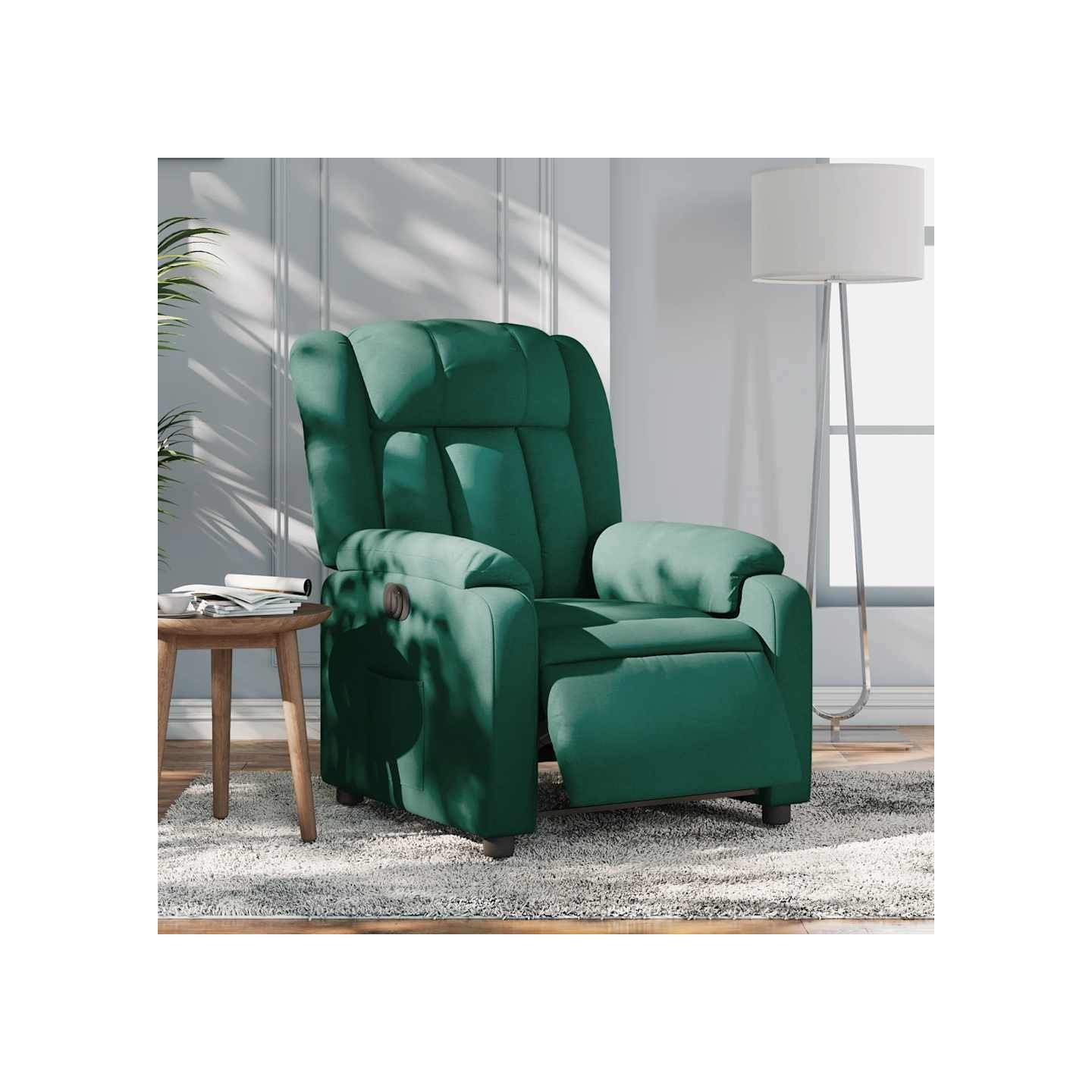 Fauteuil inclinable électrique Vert foncé Tissu