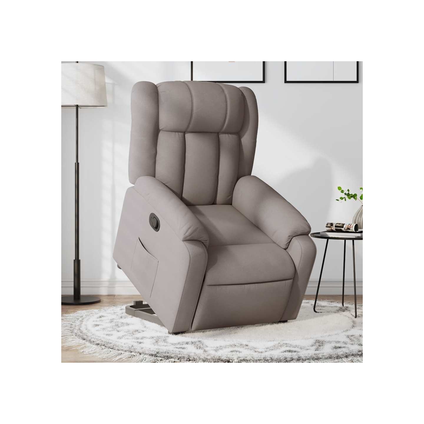 Fauteuil inclinable taupe tissu