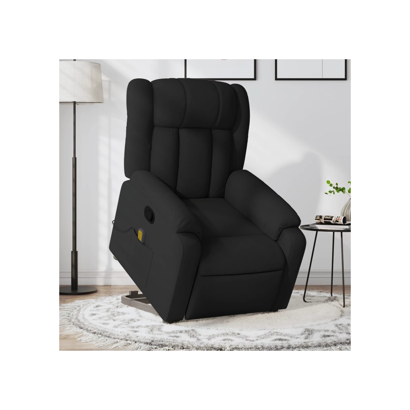 Fauteuil de massage inclinable Noir Tissu