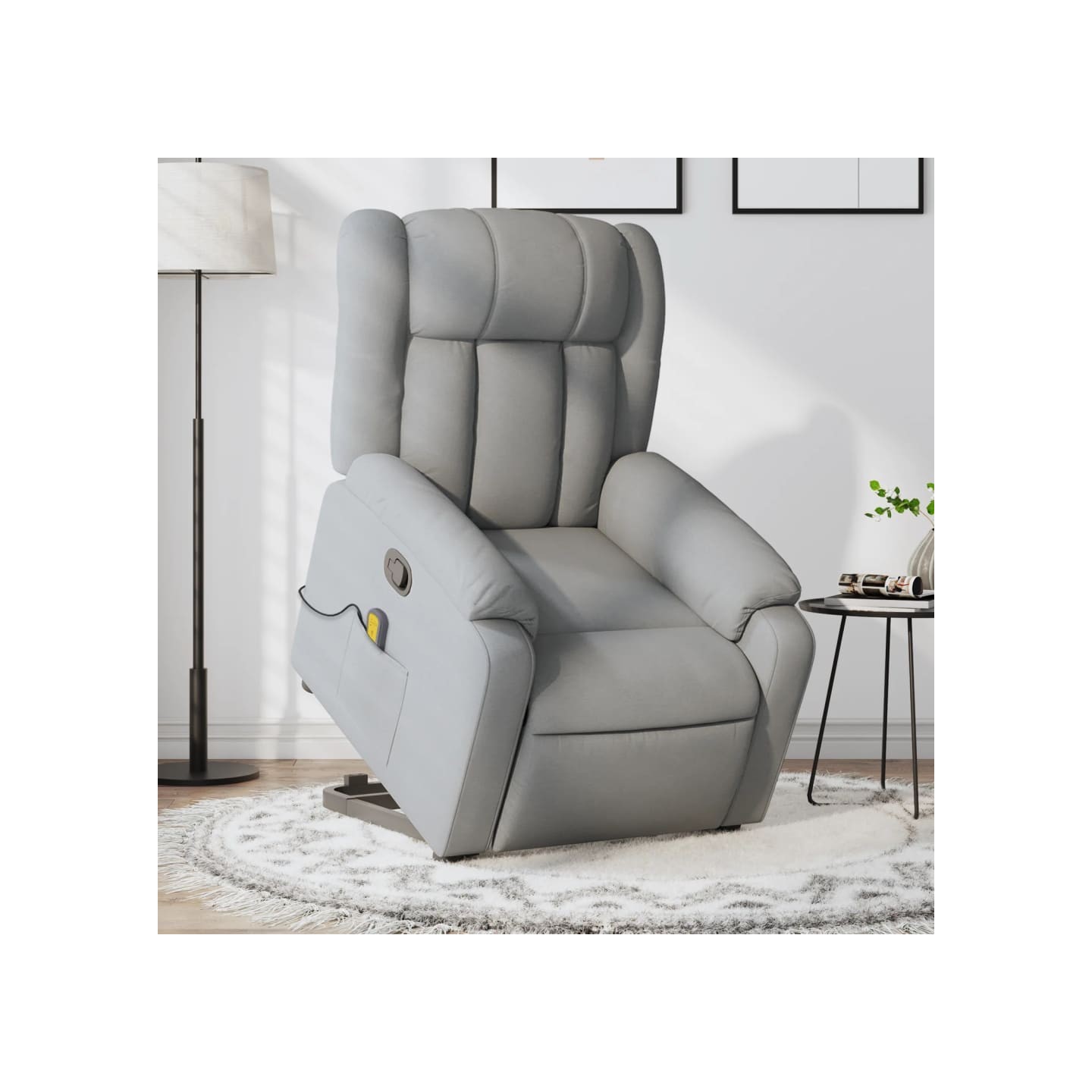 Fauteuil de massage inclinable Gris clair Tissu
