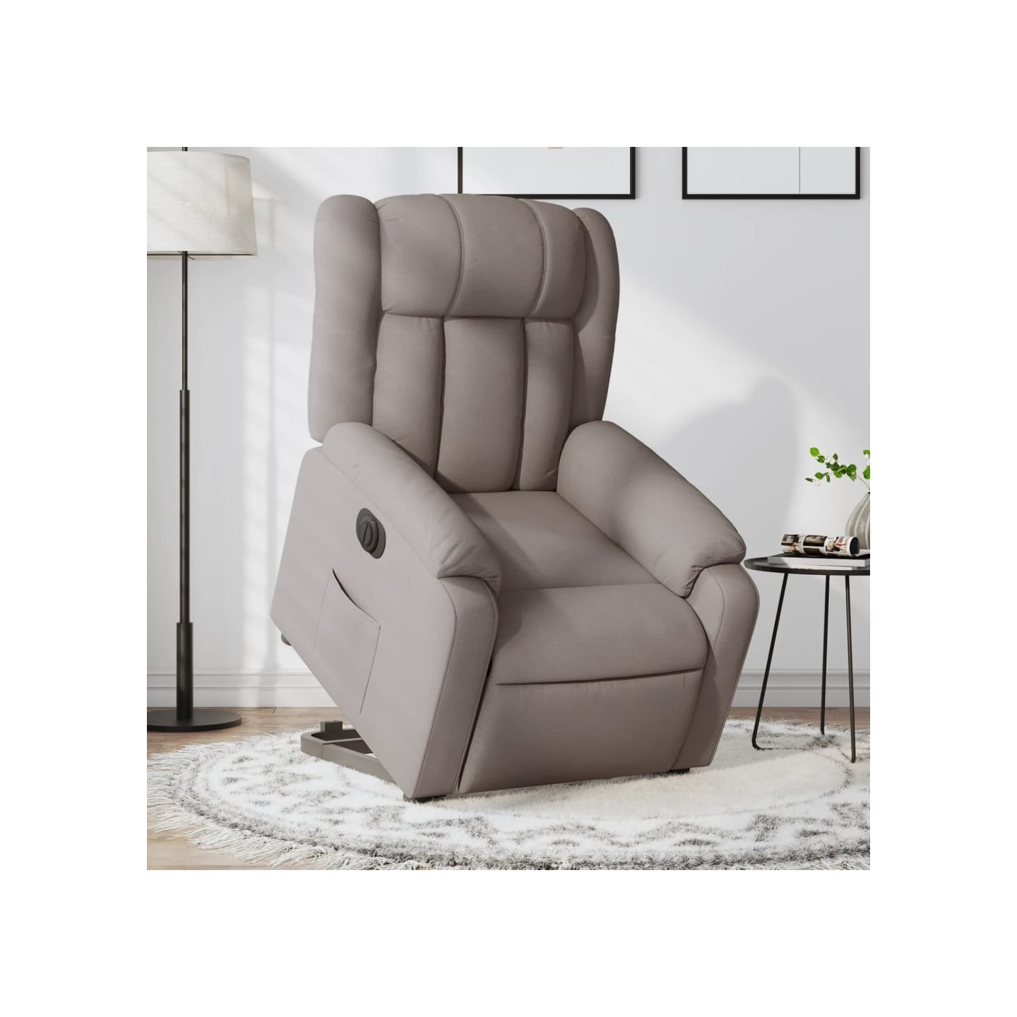 Fauteuil inclinable électrique taupe tissu