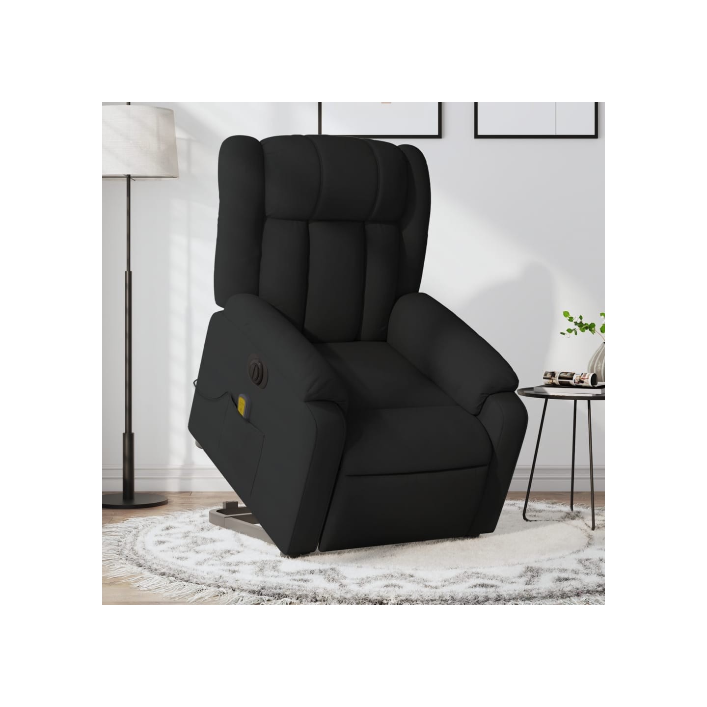 Fauteuil inclinable de massage électrique Noir Tissu