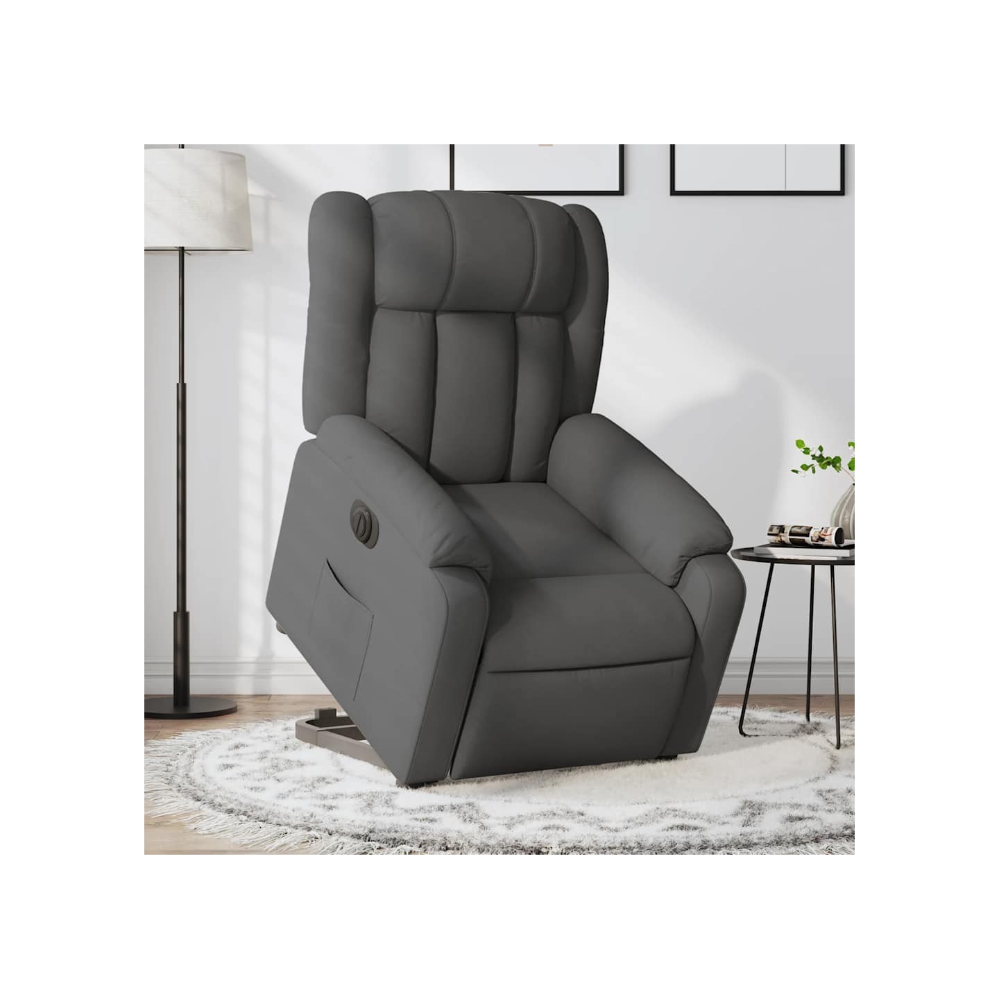 Fauteuil inclinable électrique gris foncé tissu