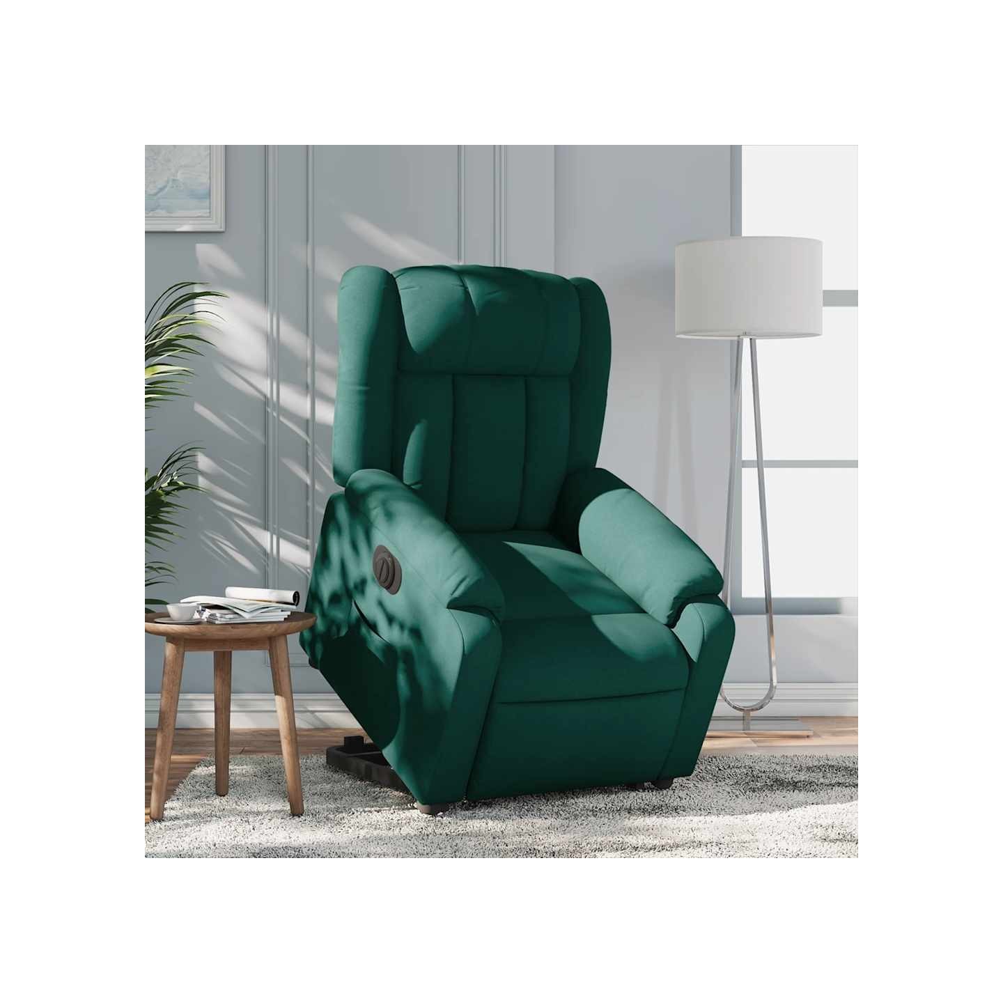 Fauteuil inclinable électrique vert foncé tissu
