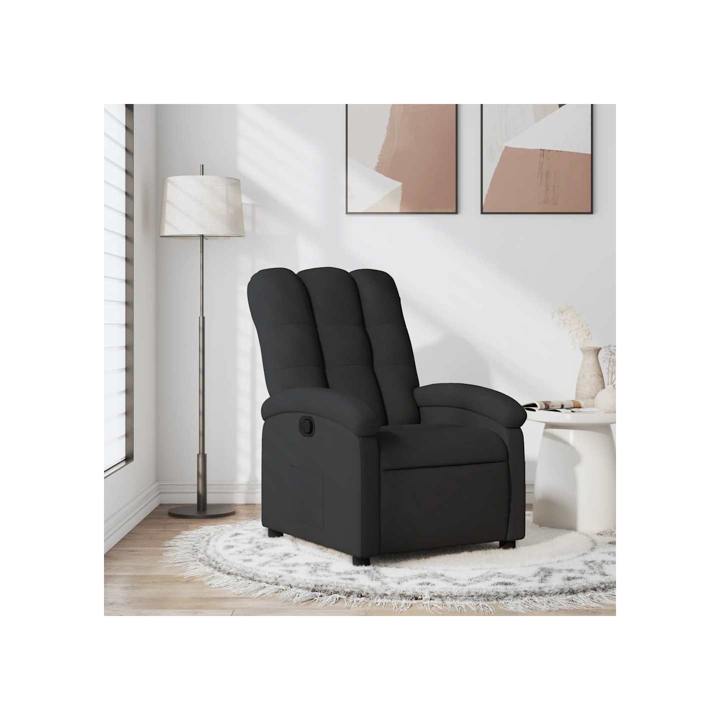 Fauteuil inclinable en tissu noir