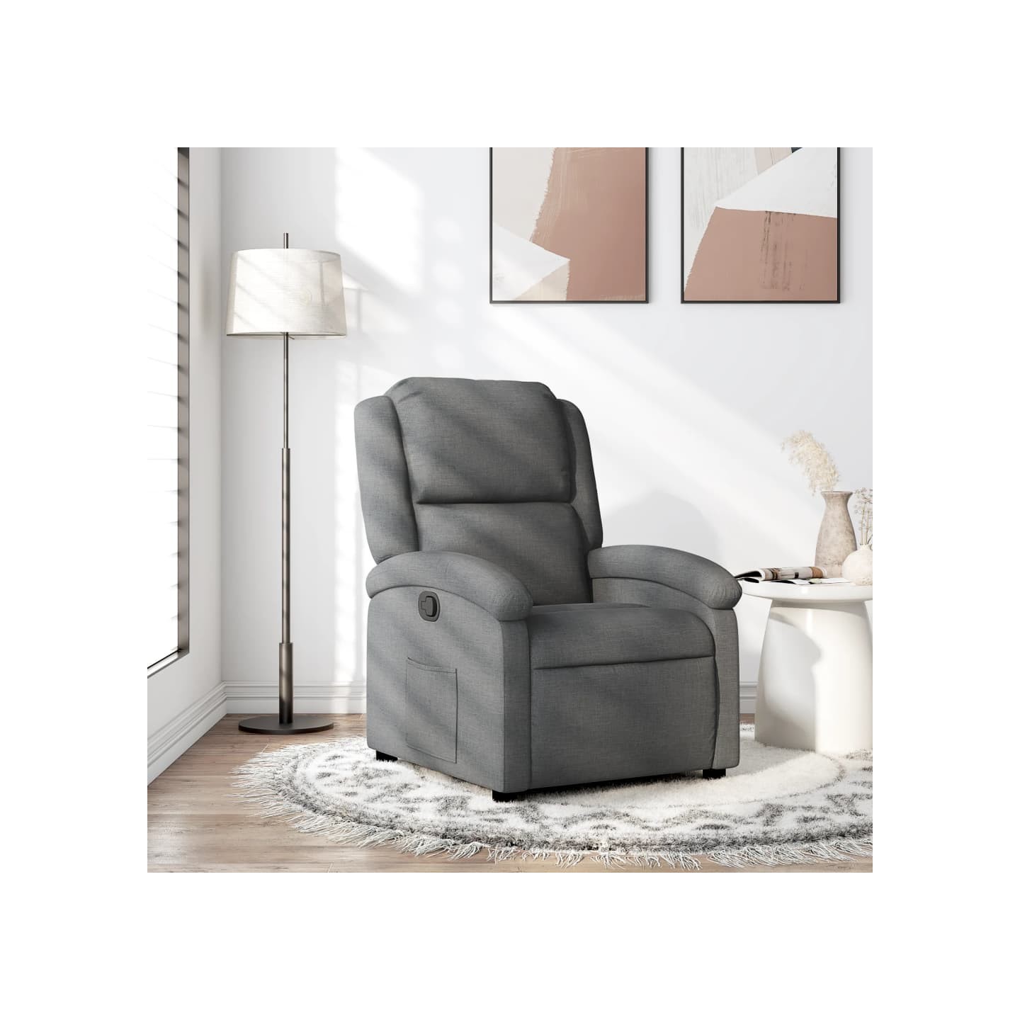 Fauteuil inclinable gris foncé tissu