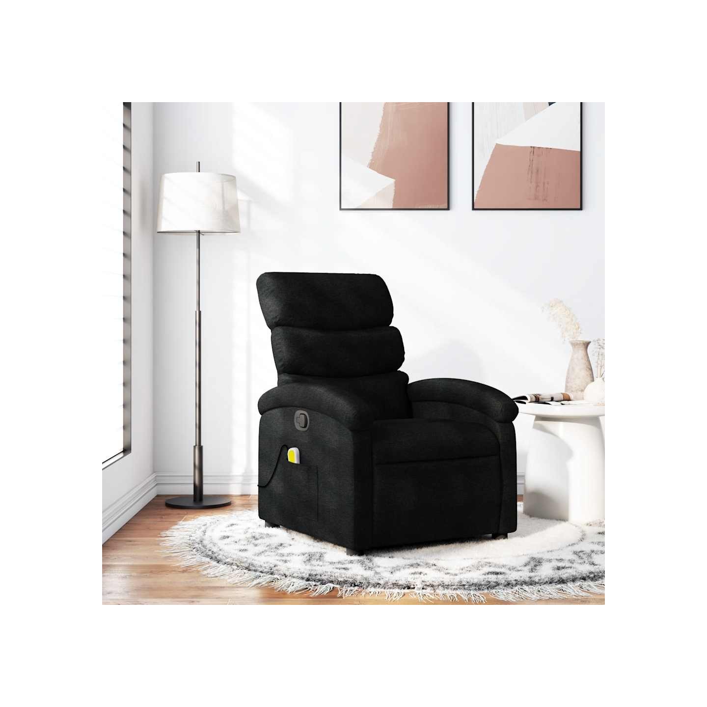 Fauteuil de massage inclinable noir tissu