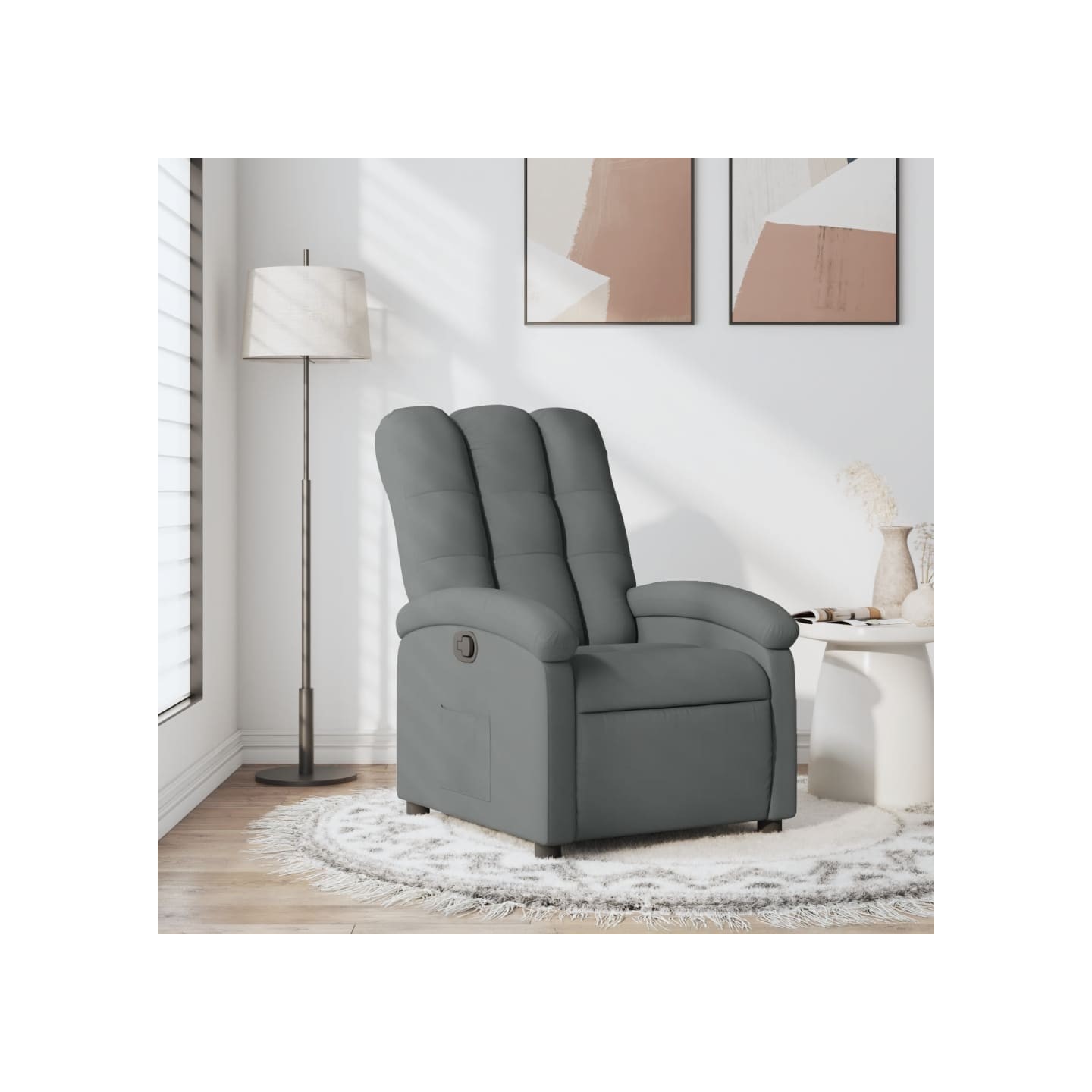 Fauteuil inclinable en tissu gris foncé