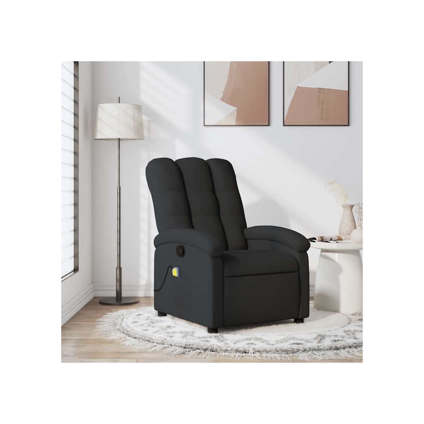 Fauteuil de massage inclinable noir tissu