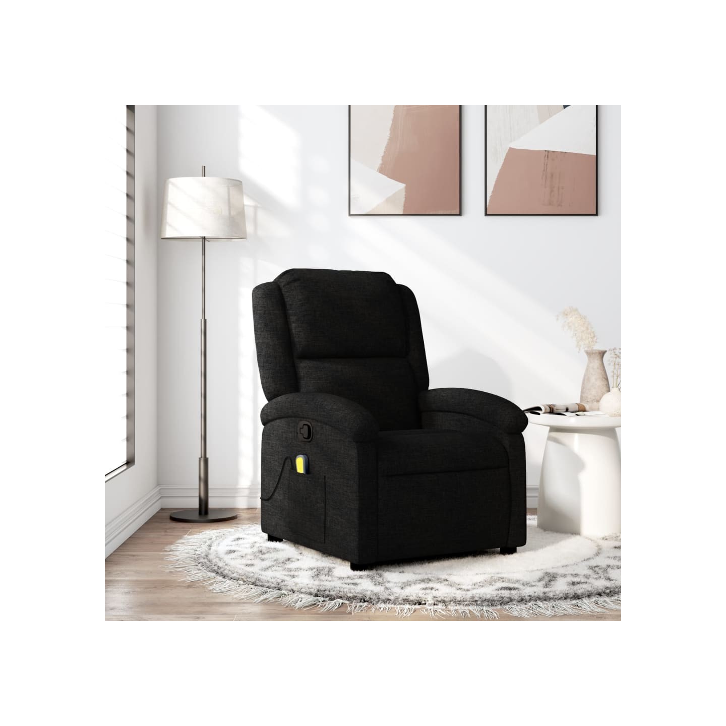 Fauteuil de massage inclinable en tissu noir