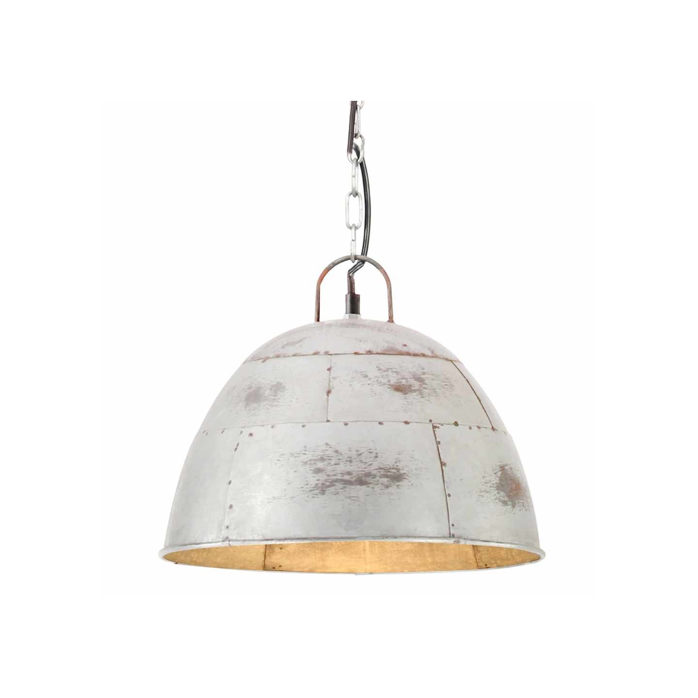 Lampe suspendue industrielle vintage 25 W Argenté Rond 31cm E27