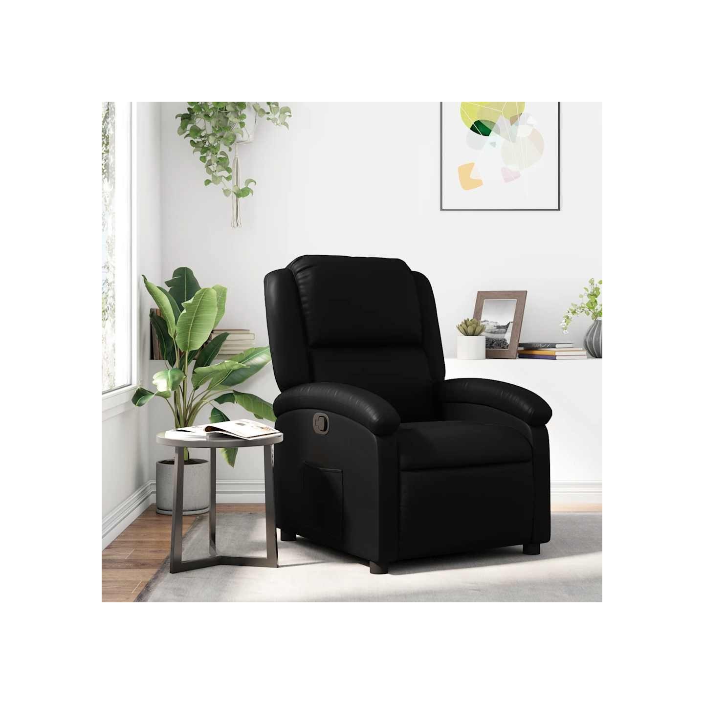 Fauteuil inclinable noir similicuir
