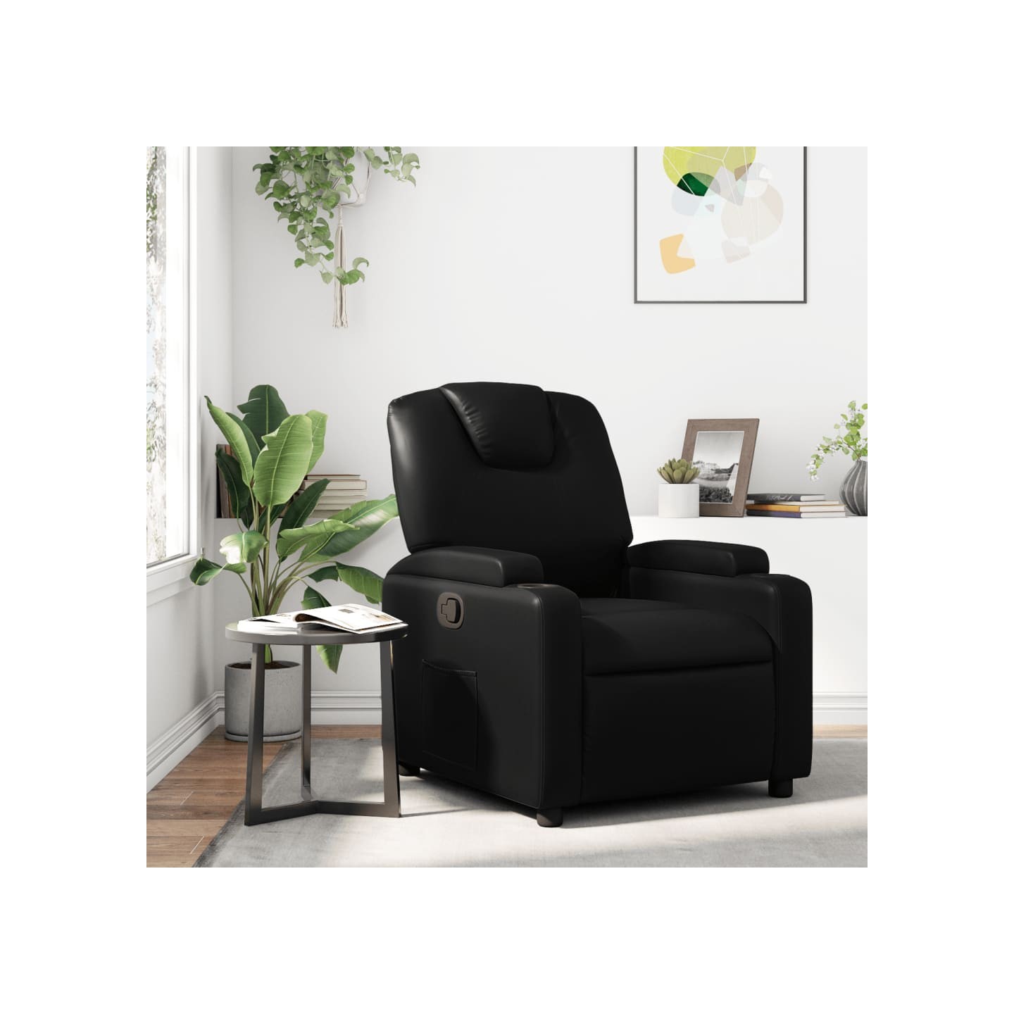Fauteuil inclinable noir similicuir
