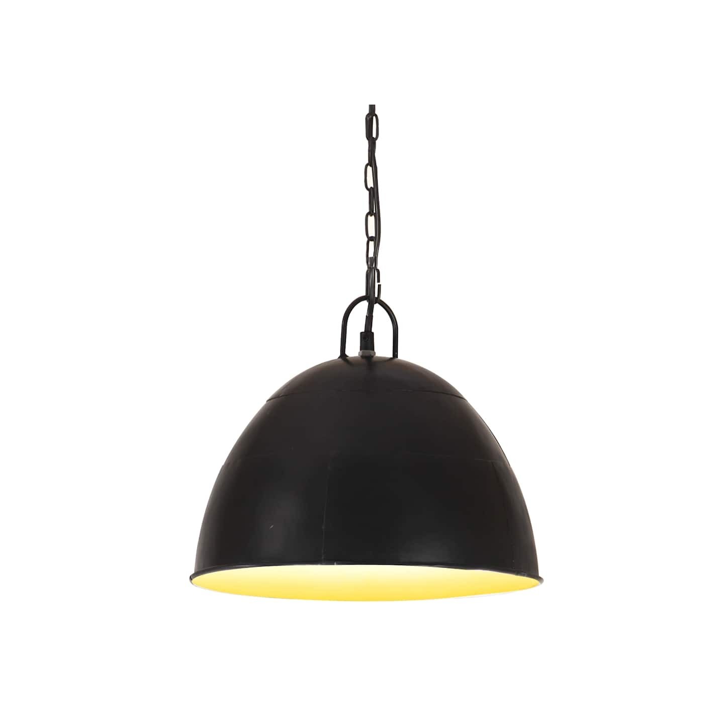 Lampe suspendue industrielle vintage 25 W Noir Rond 31 cm E27