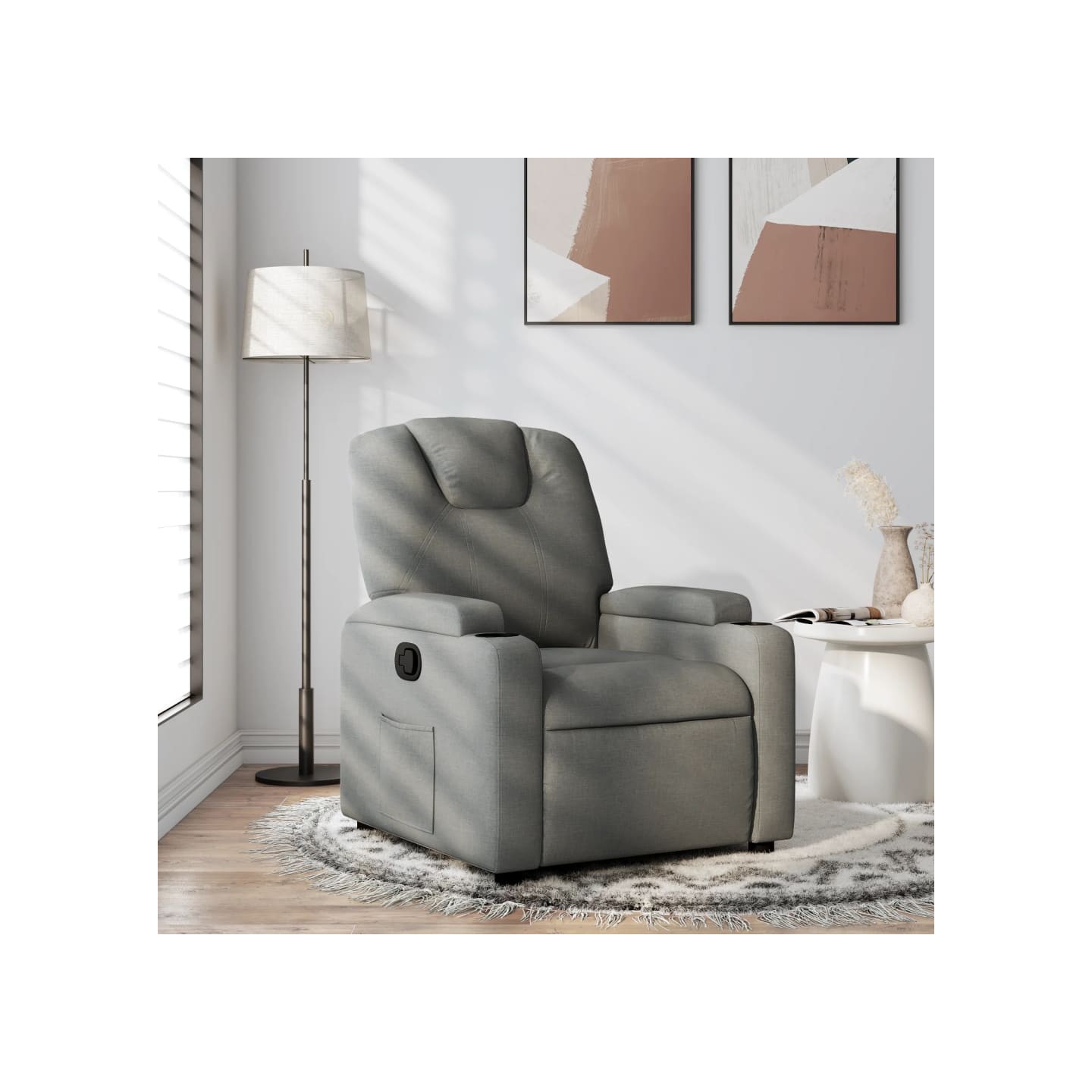 Fauteuil inclinable en tissu gris foncé