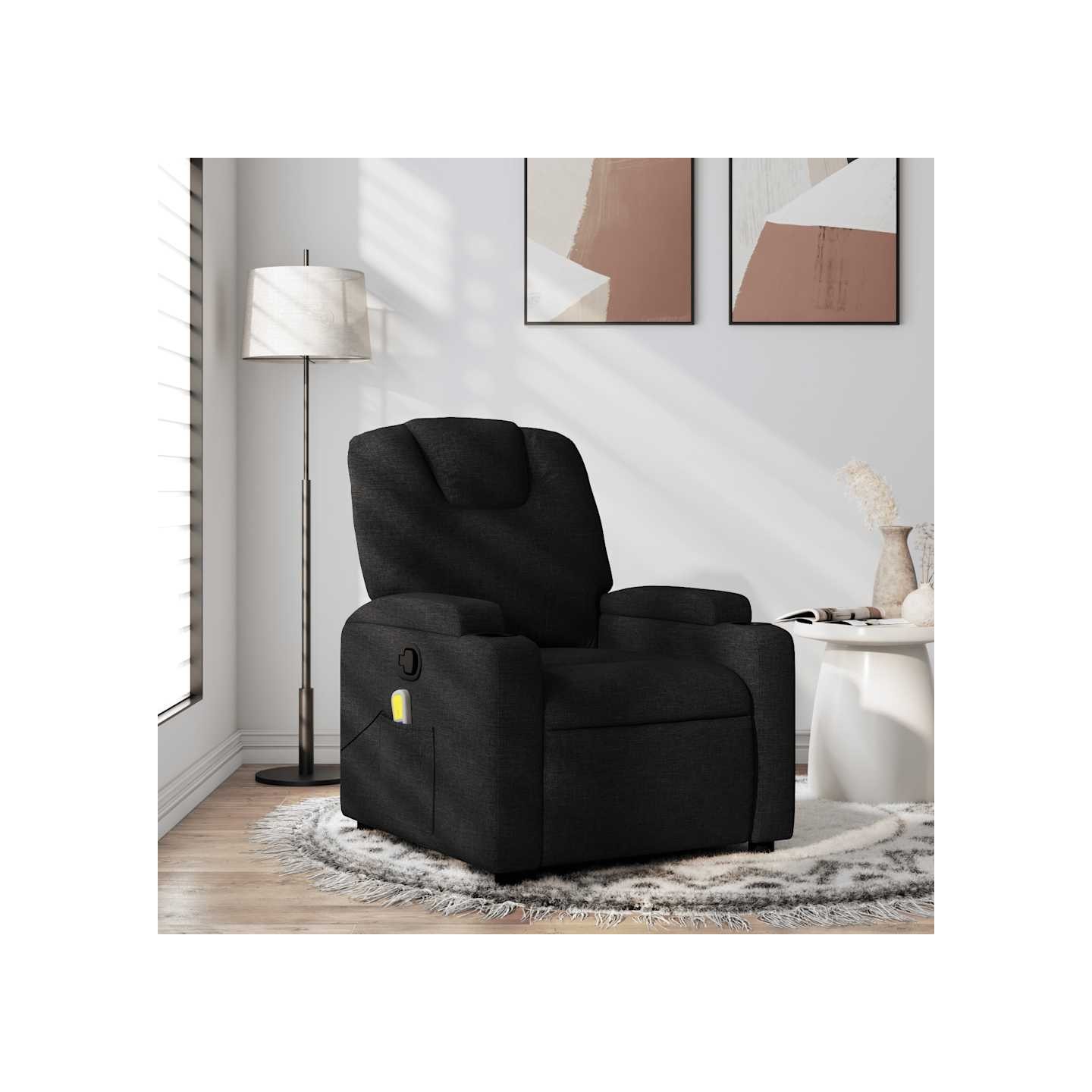 Fauteuil inclinable de massage en tissu noir