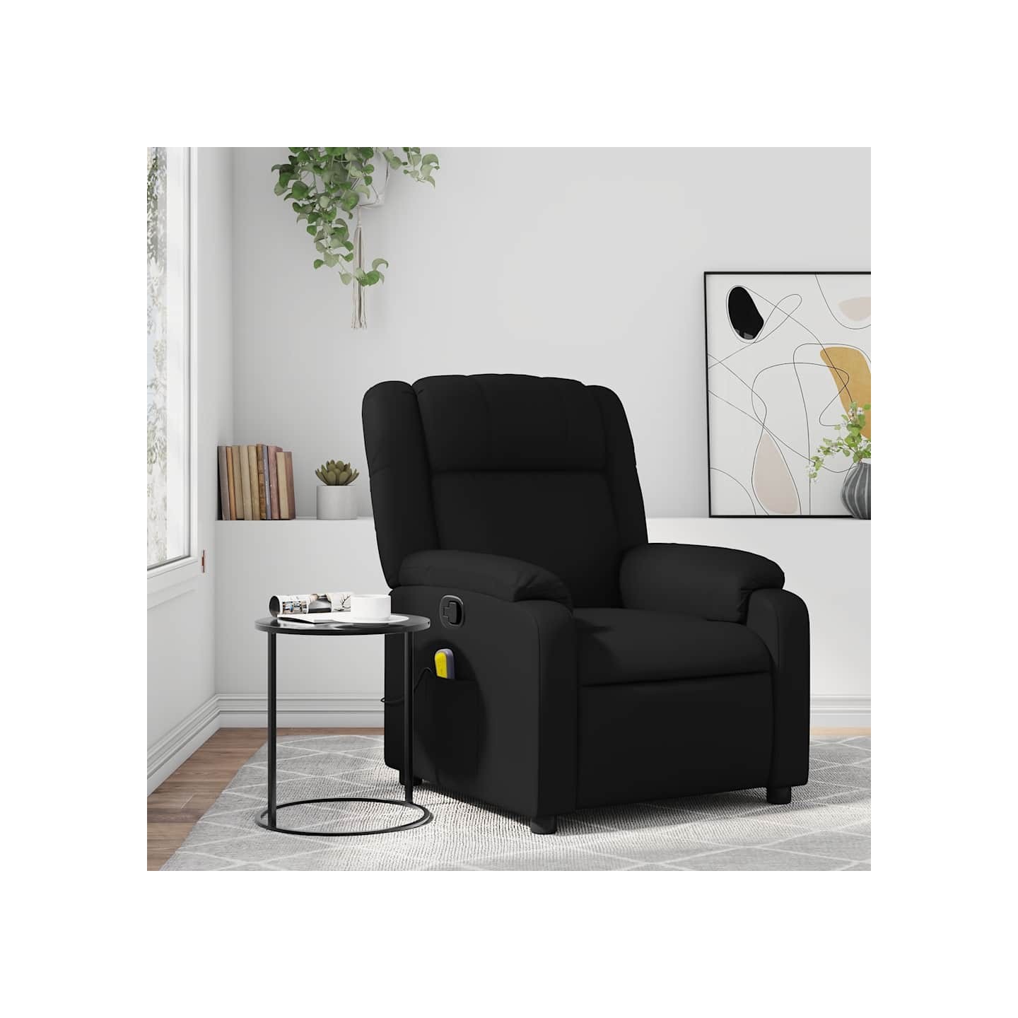 Fauteuil de massage inclinable noir similicuir