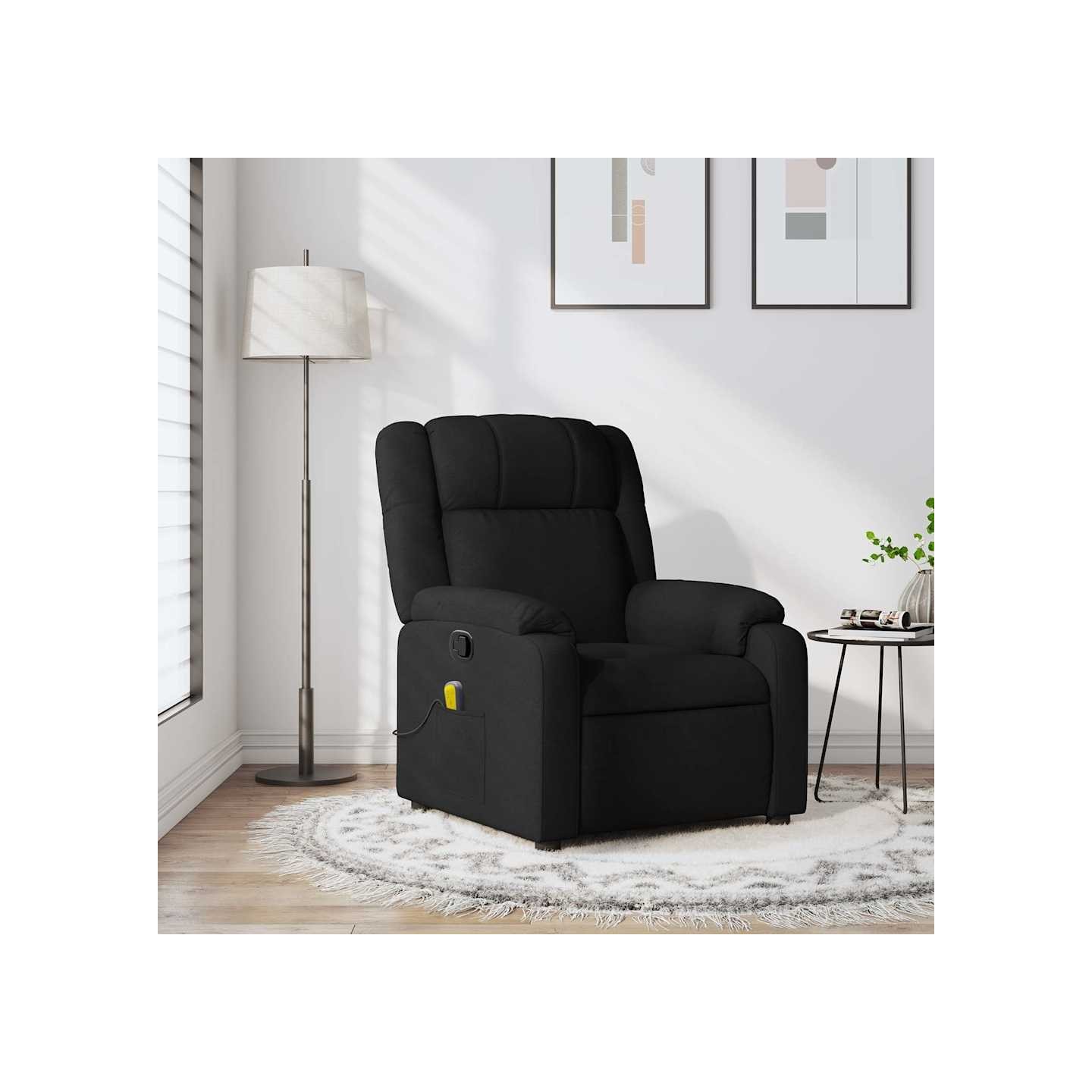 Fauteuil de massage inclinable noir tissu