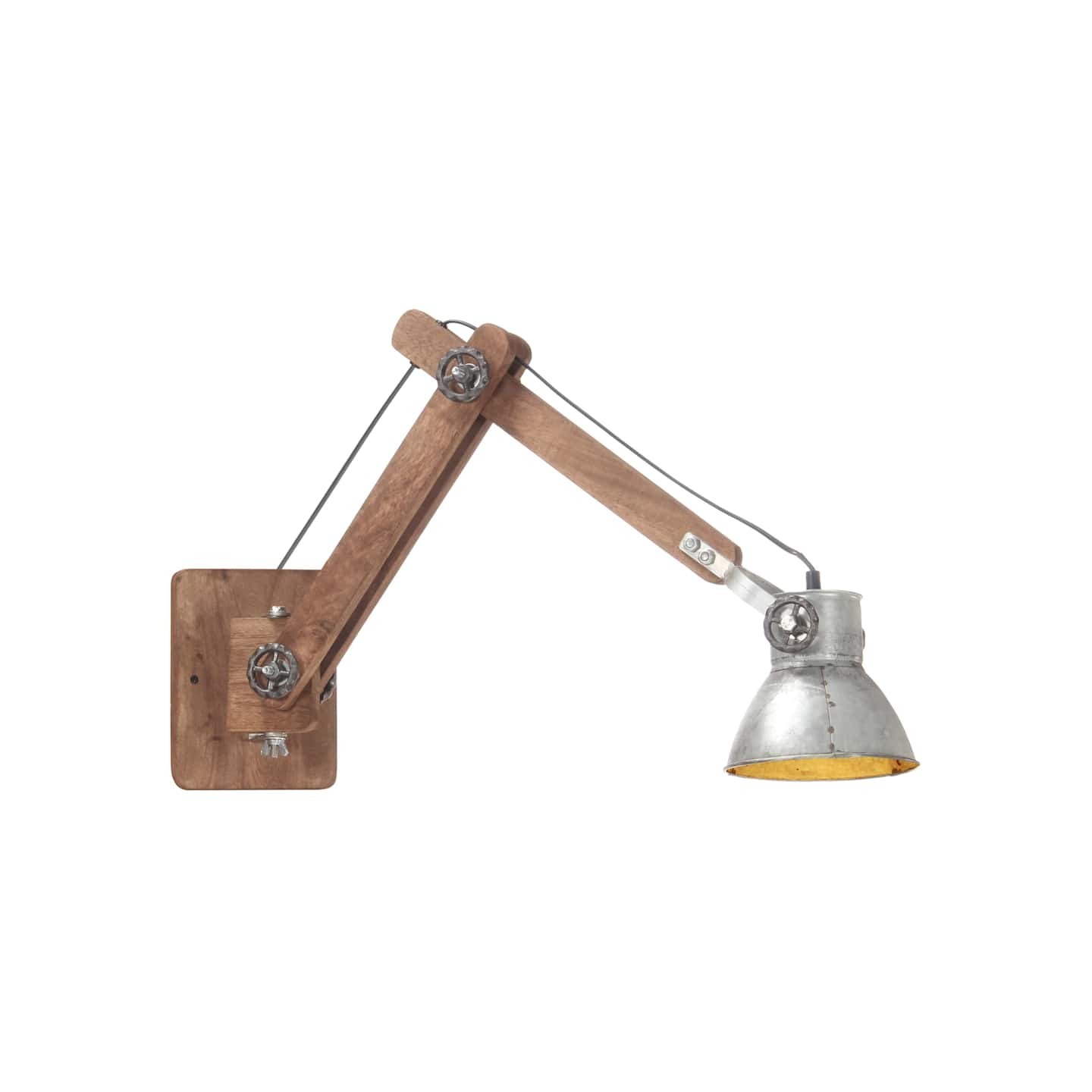 Lampe murale Style industriel Argenté Rond E27
