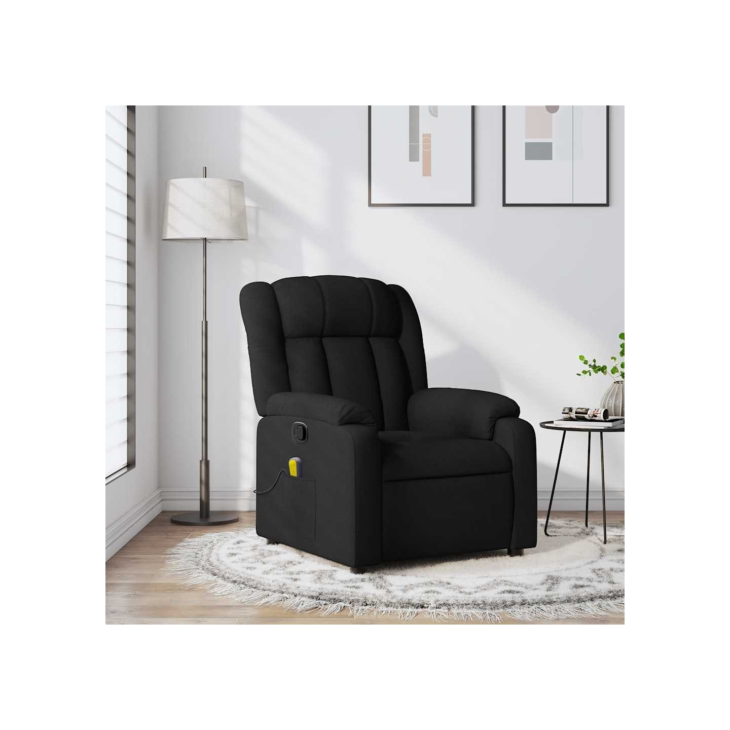 Fauteuil de massage inclinable noir tissu