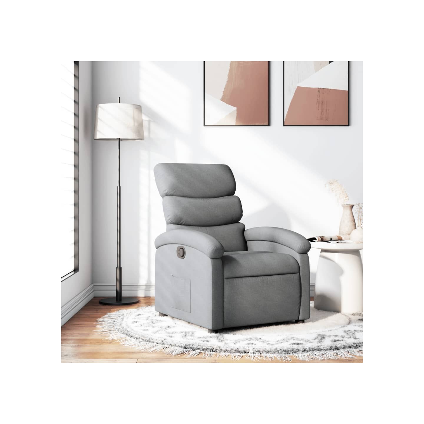 Fauteuil inclinable gris clair tissu
