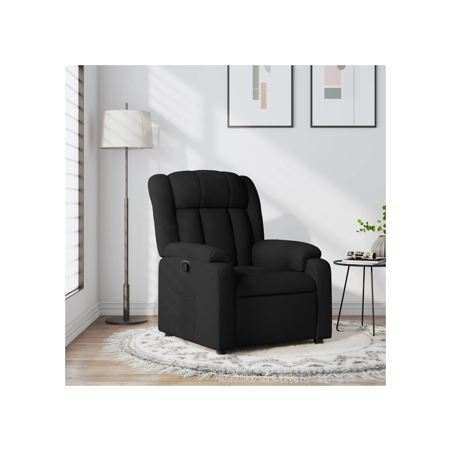 Fauteuil inclinable en tissu noir