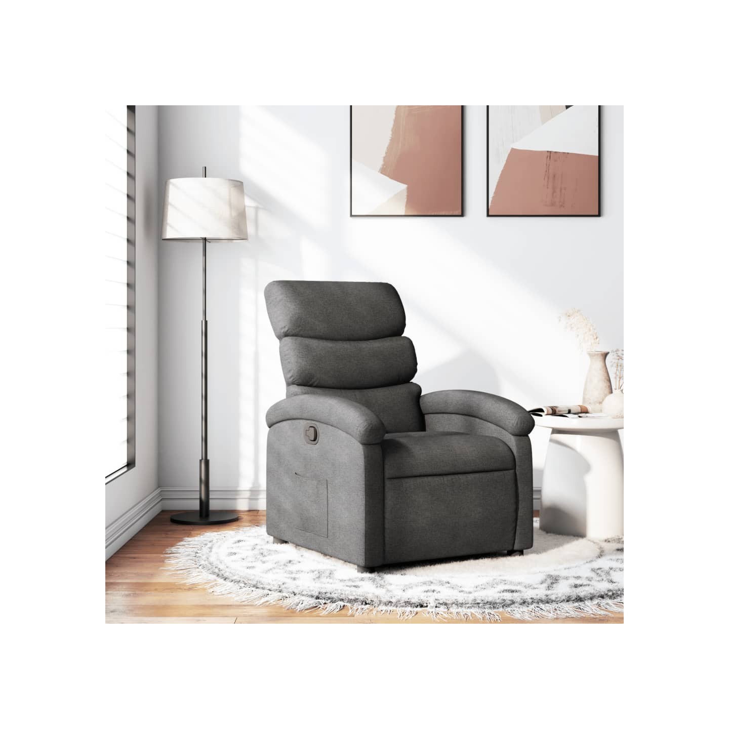 Fauteuil inclinable gris foncé tissu