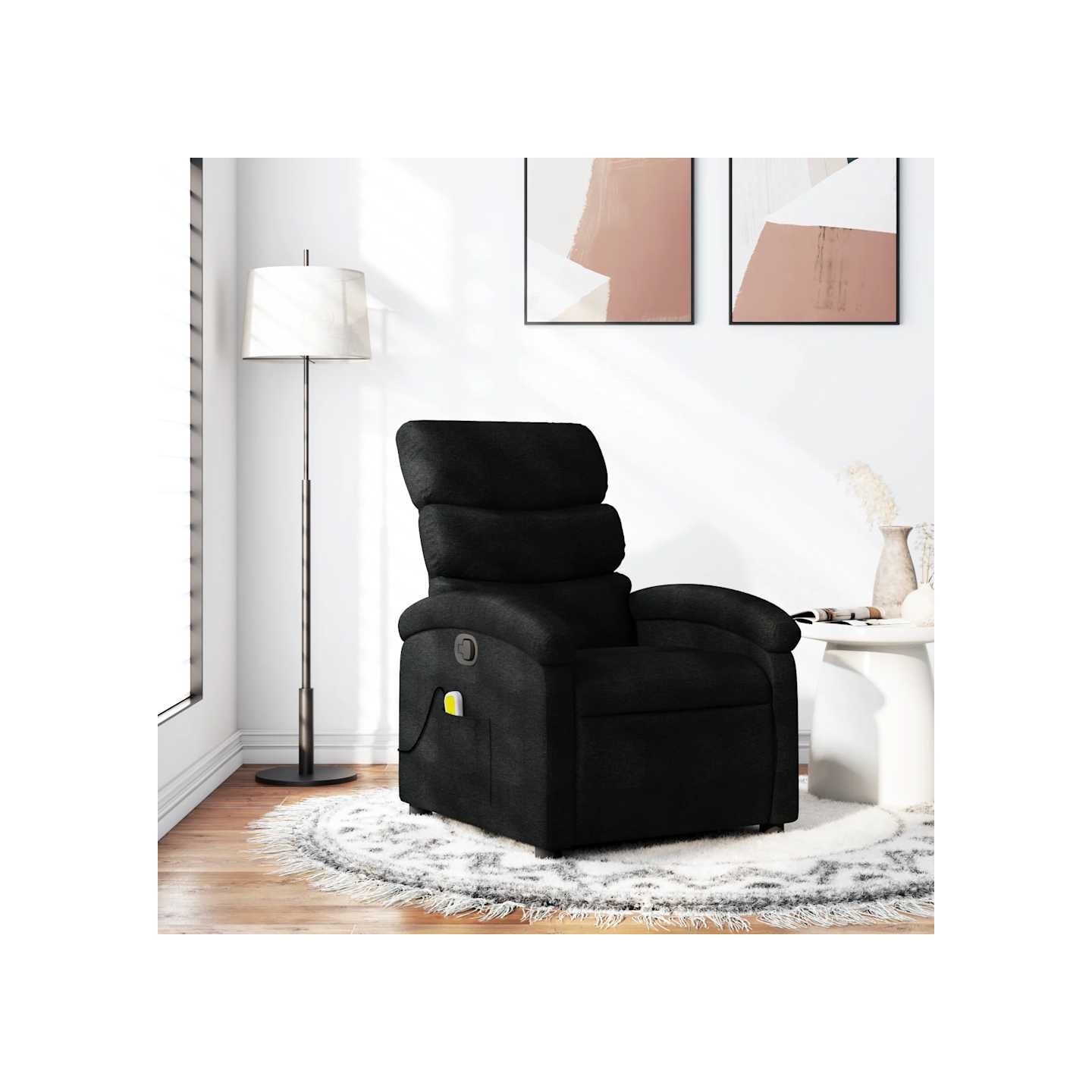 Fauteuil inclinable de massage noir tissu