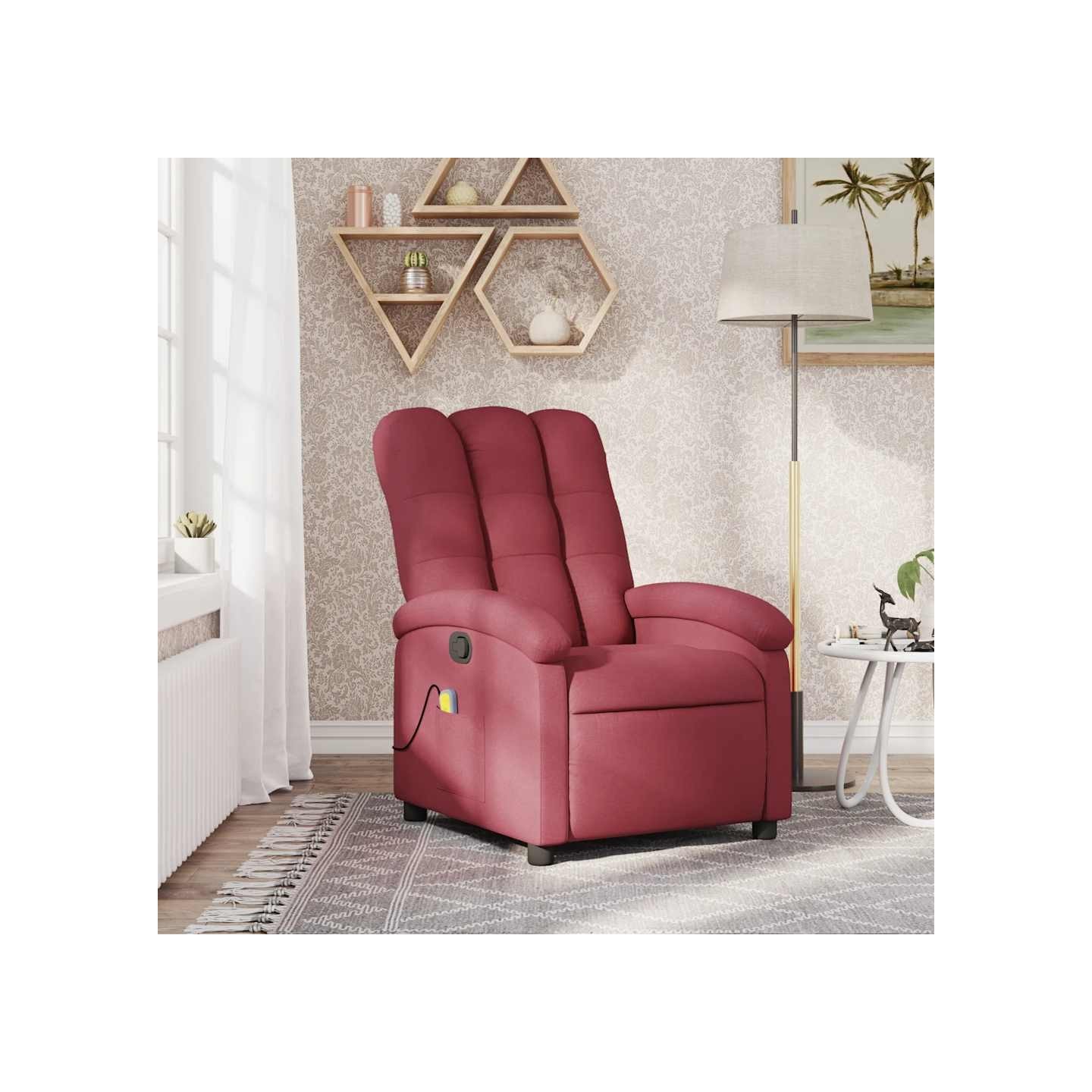Fauteuil de massage inclinable rouge bordeaux tissu