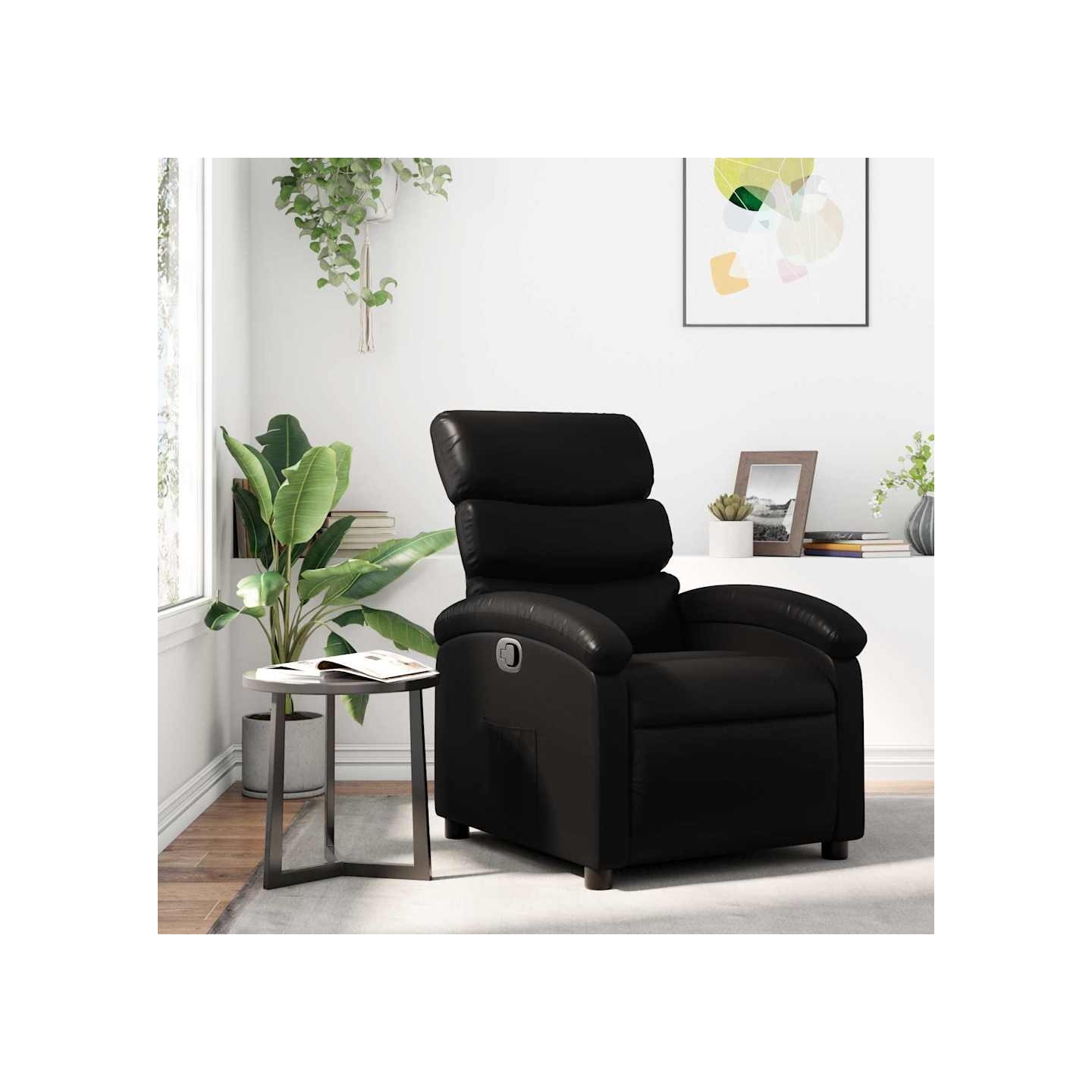 Fauteuil inclinable noir similicuir