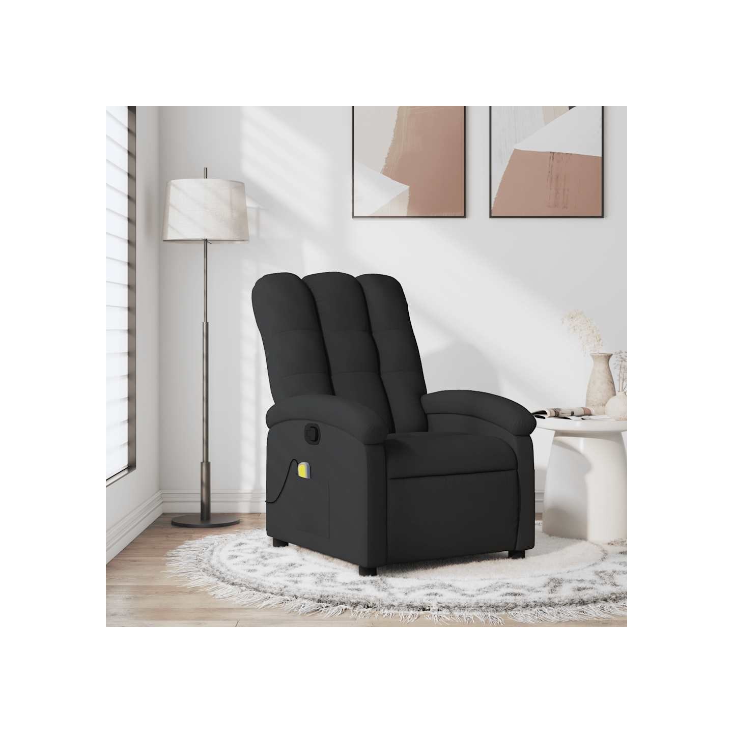 Fauteuil inclinable de massage noir tissu