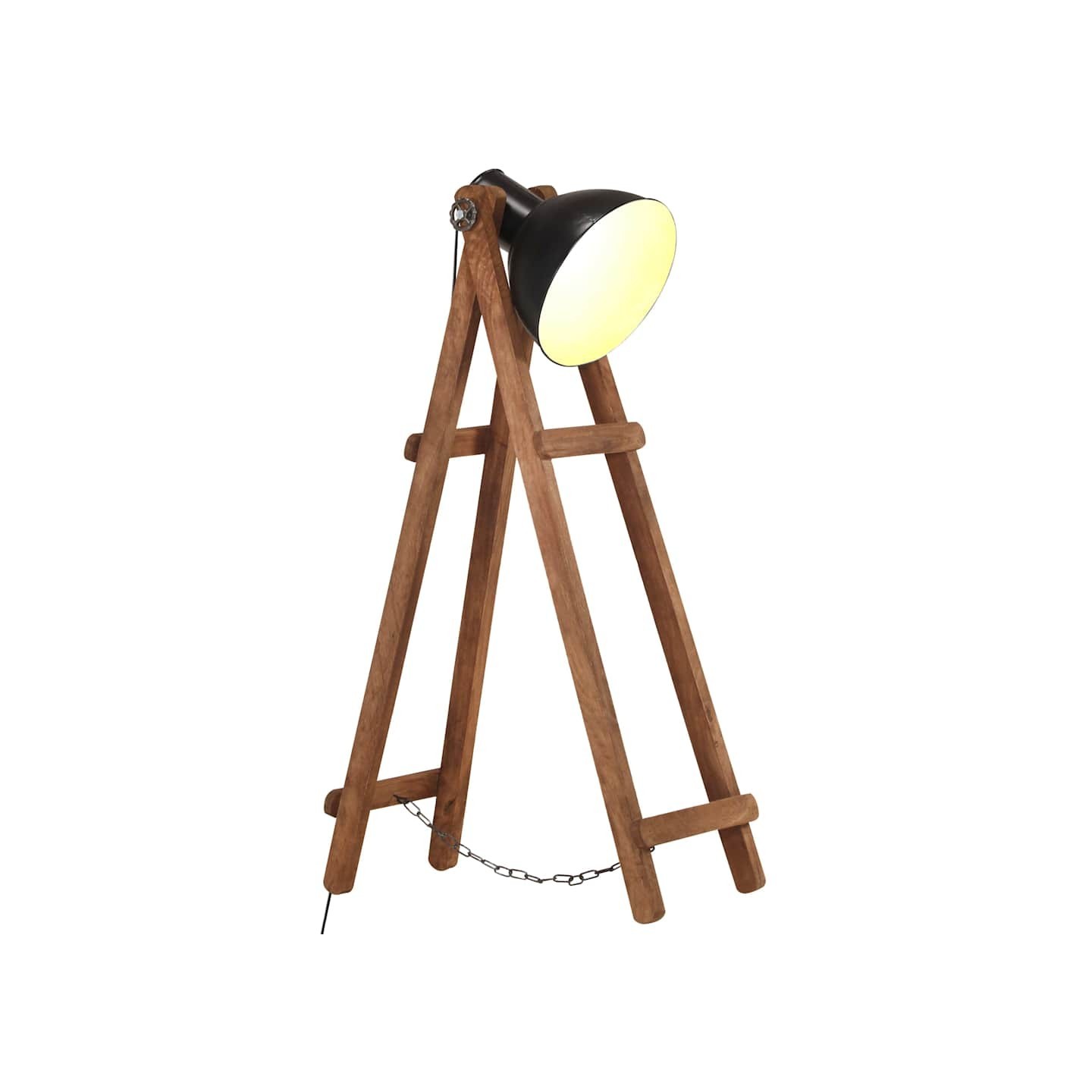 Lampadaire Noir E27 Bois de manguier massif