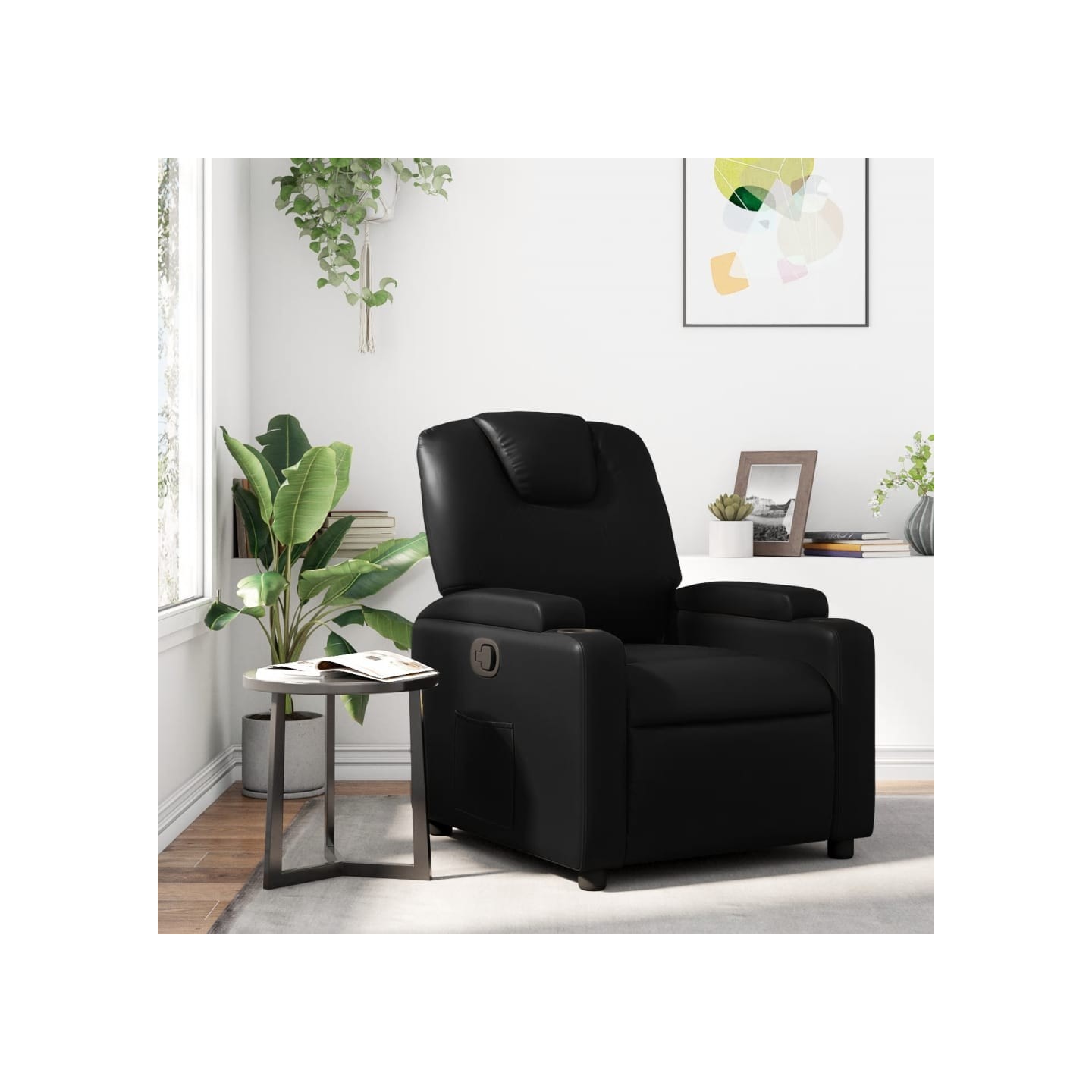 Fauteuil inclinable noir similicuir