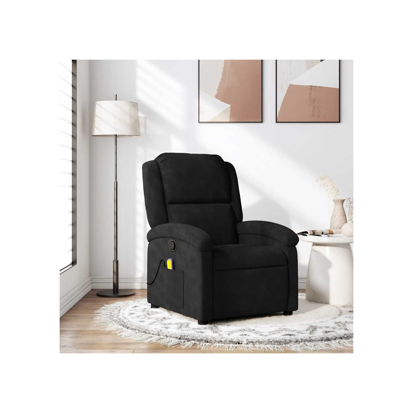 Fauteuil de massage inclinable noir velours