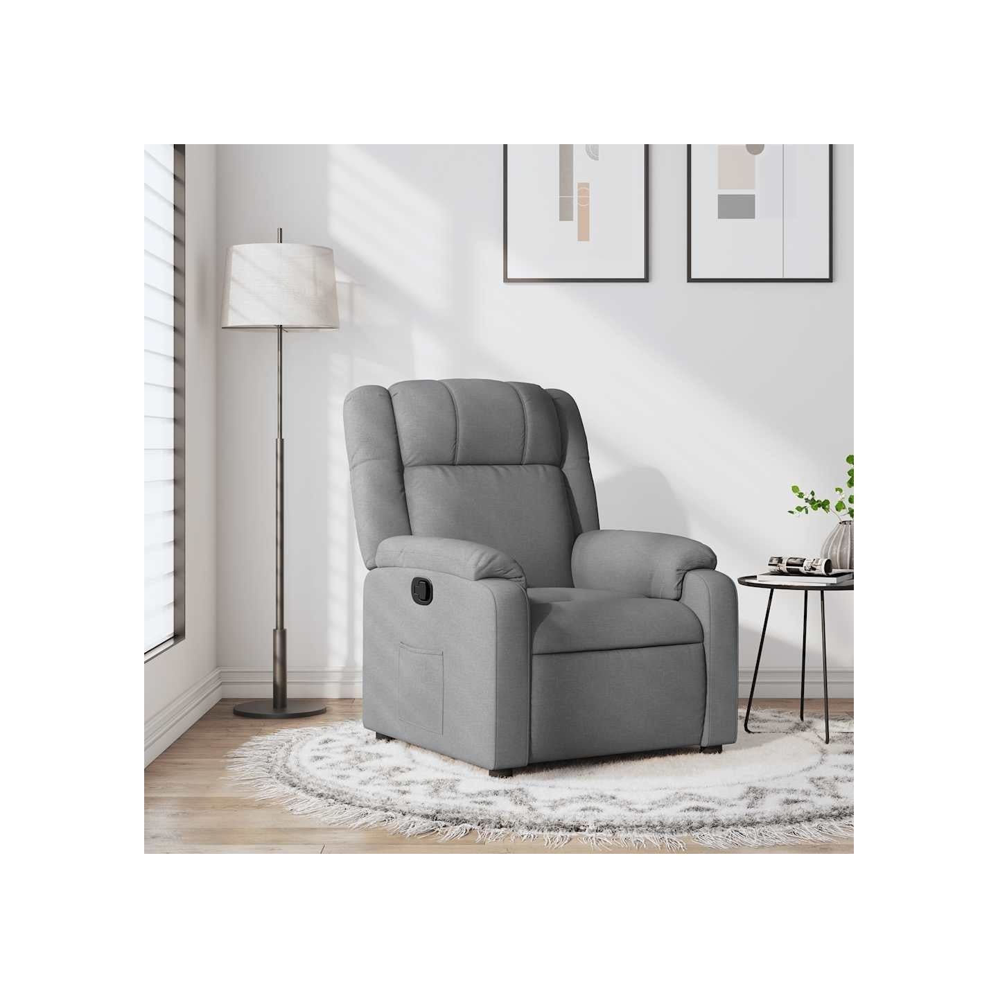 Fauteuil inclinable gris clair tissu
