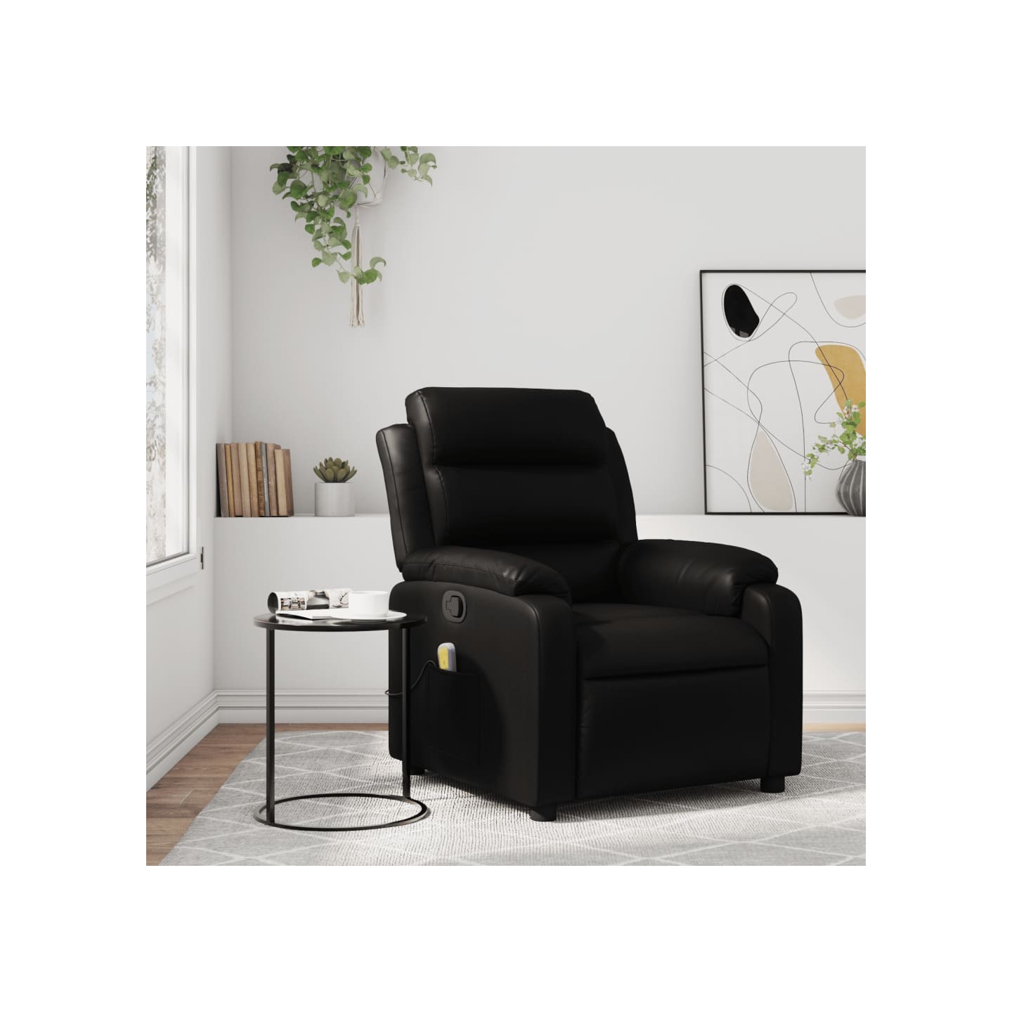 Fauteuil de massage inclinable noir similicuir