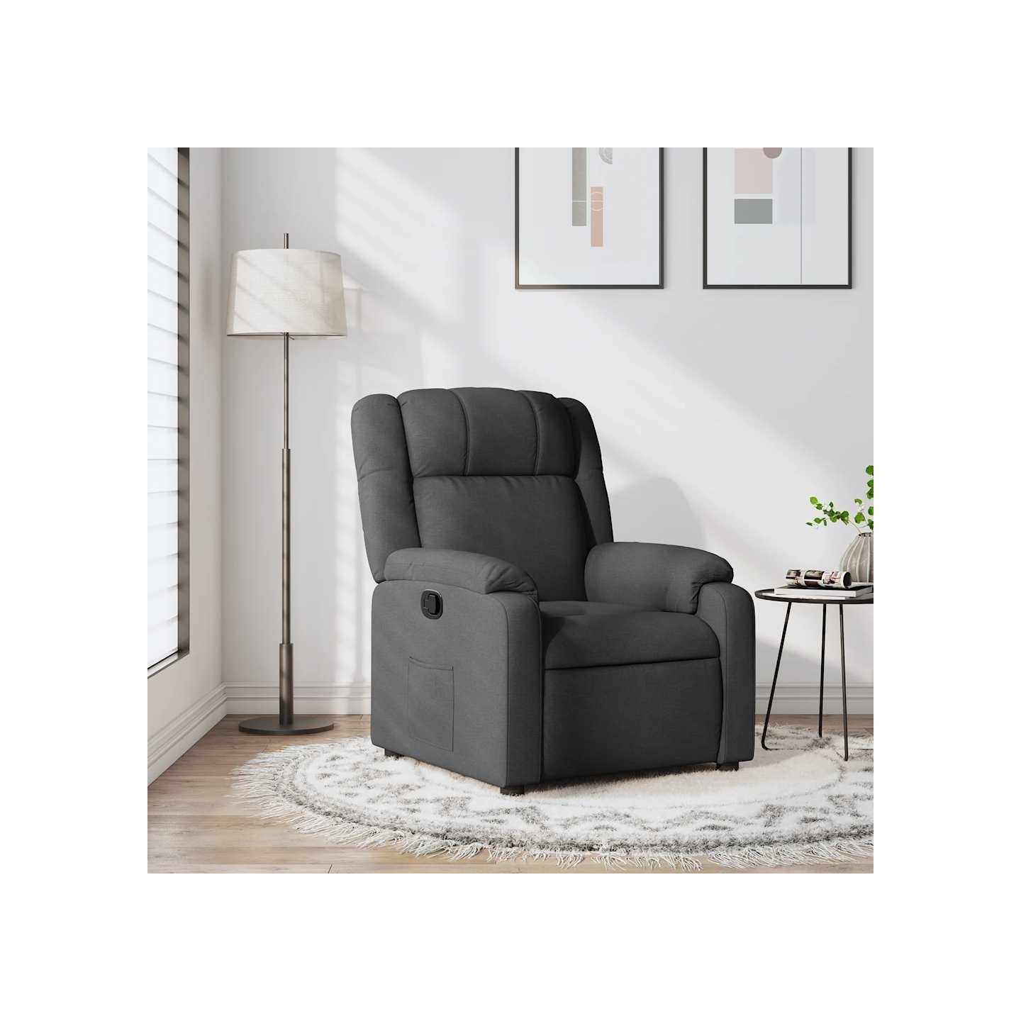Fauteuil inclinable gris foncé tissu