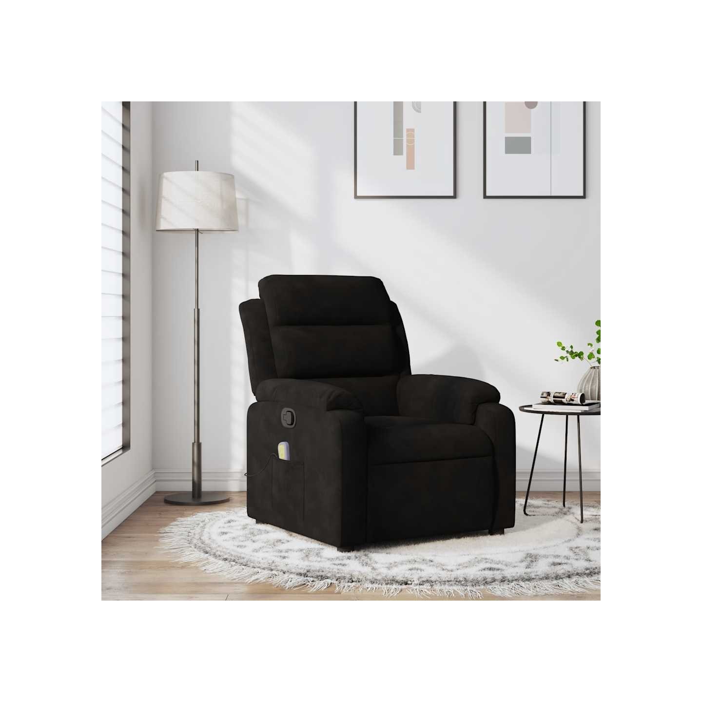 Fauteuil de massage inclinable noir velours