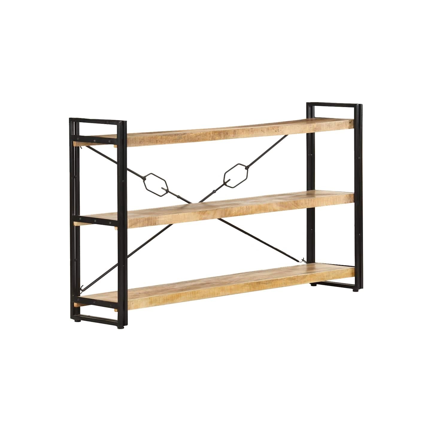 Bibliothèque à 3 niveaux 140x30x80 cm Bois de manguier massif